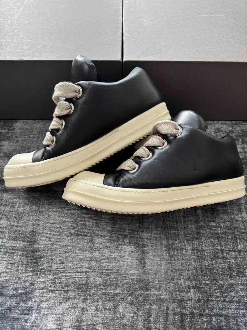 Rick Owens RICK OWENS Black Pudgy Fat Laces Low-Top Chuck Taylor Brea Size US 12 / EU 45 - 4 Thumbnail