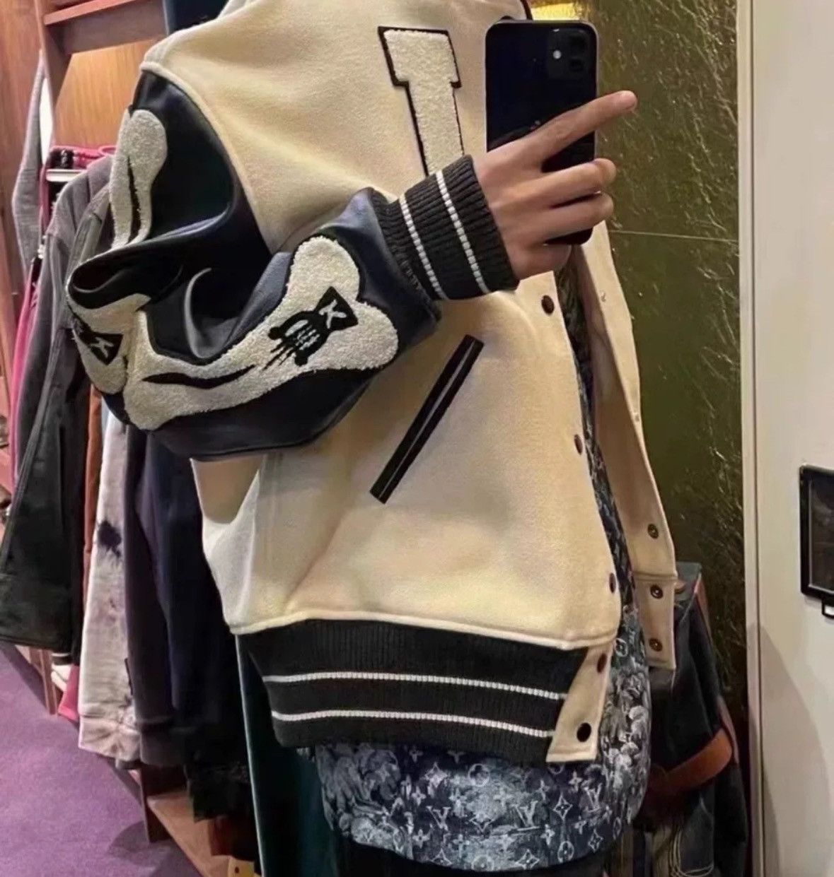 Kapital Kapital Leather Sleeve Skeleton Baseball Jacket Jacket Size US S / EU 44-46 / 1 - 8 Thumbnail