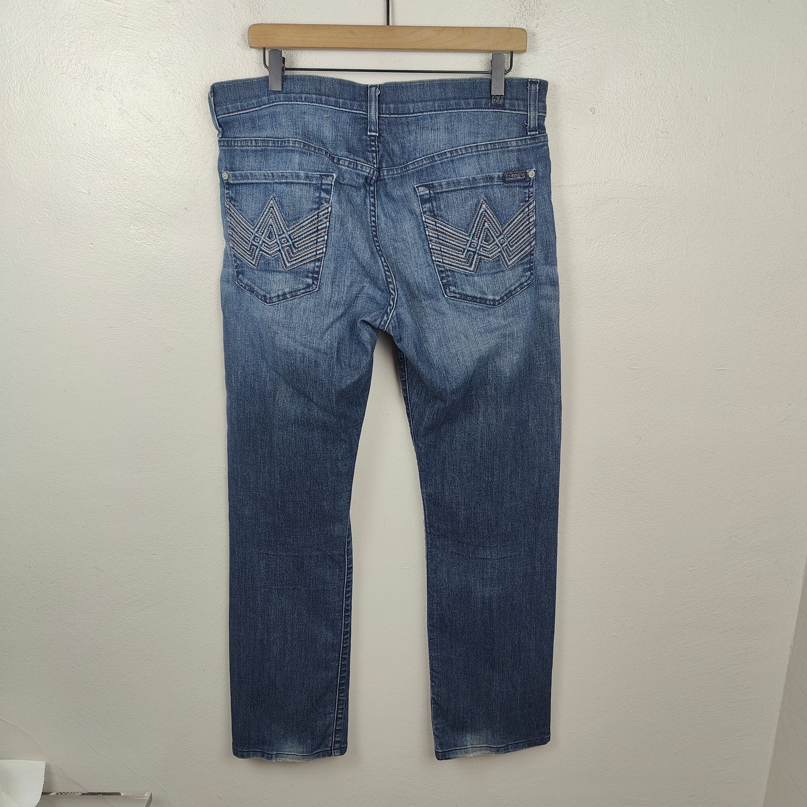 7 For All Mankind Vintage Y2K 7 For All Mankind A Pocket Straight Jeans Men 34 Size US 34 / EU 50 - 1 Thumbnail