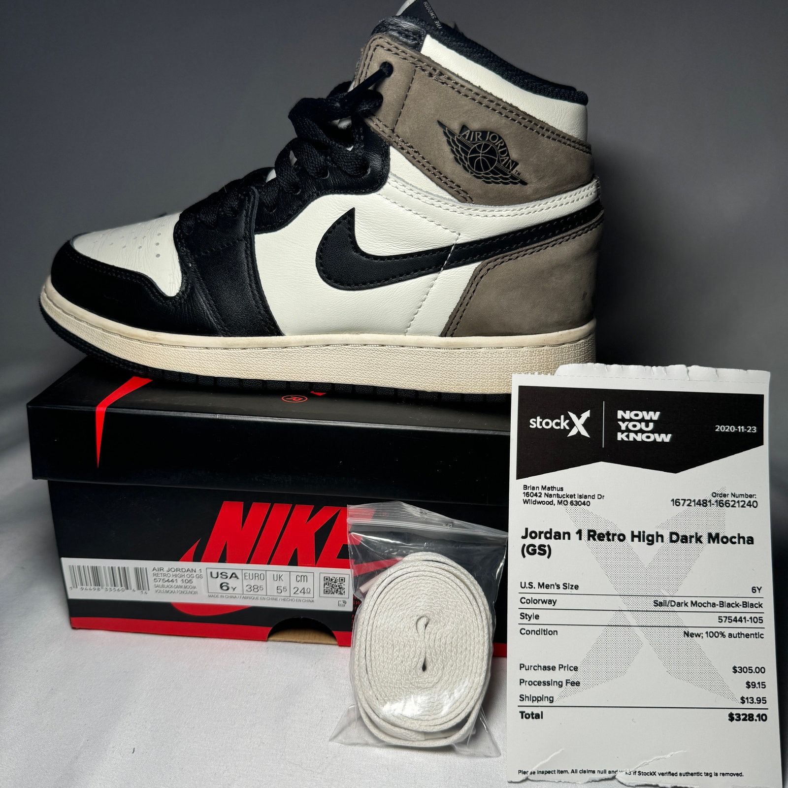 Jordan Brand × Nike Size 6 Air Jordan 1 Retro High OG GS Dark Mocha Men's Shoes Size US 6 / EU 39 - 9 Thumbnail