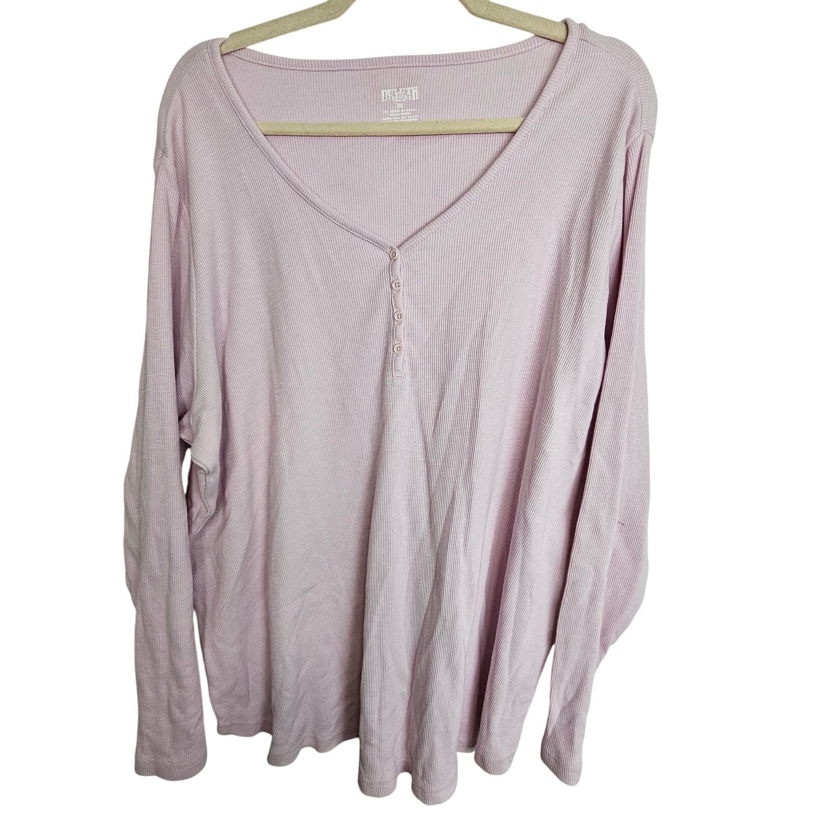 Duluth Trading Company Duluth Trading Co Womens Ribbed Henley Plus Size 2X Stretch Size XL / US 12-14 / IT 48-50 - 1 Thumbnail
