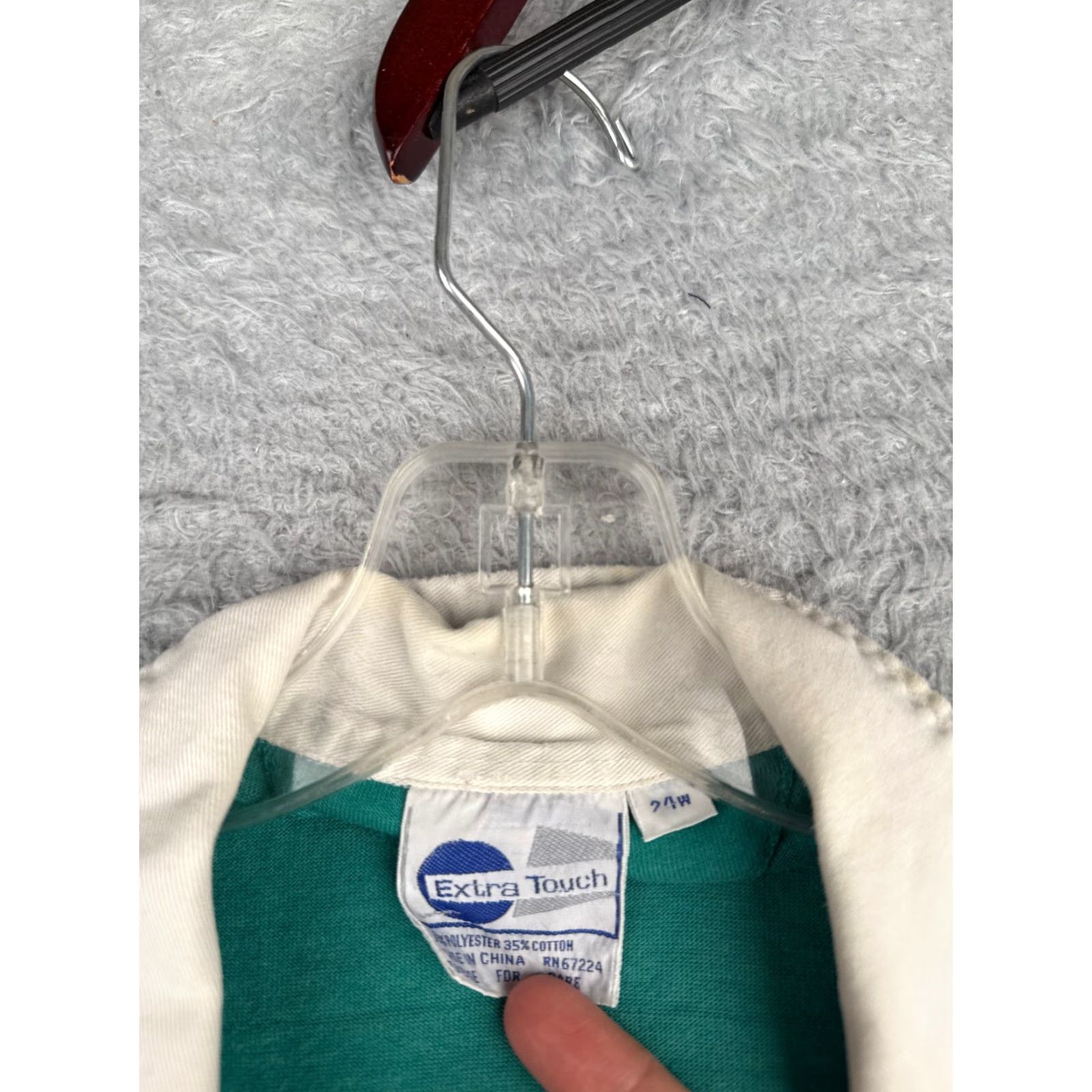 Vintage VINTAGE Extra Touch Polo Shirt Women 24W Blue Stripe Polyester Blend Long Sleeve Rugby Shirt Womens Size 4XL / US 24-26 - 6 Thumbnail