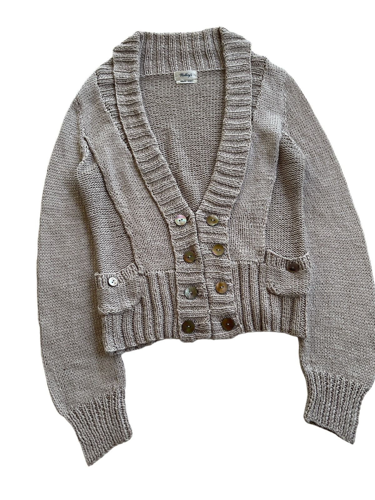 NOLLEY'S Nolleys Hand Knit Cropped Top Jacket Size XS / US 0-2 / IT 36-38 - 8 Thumbnail