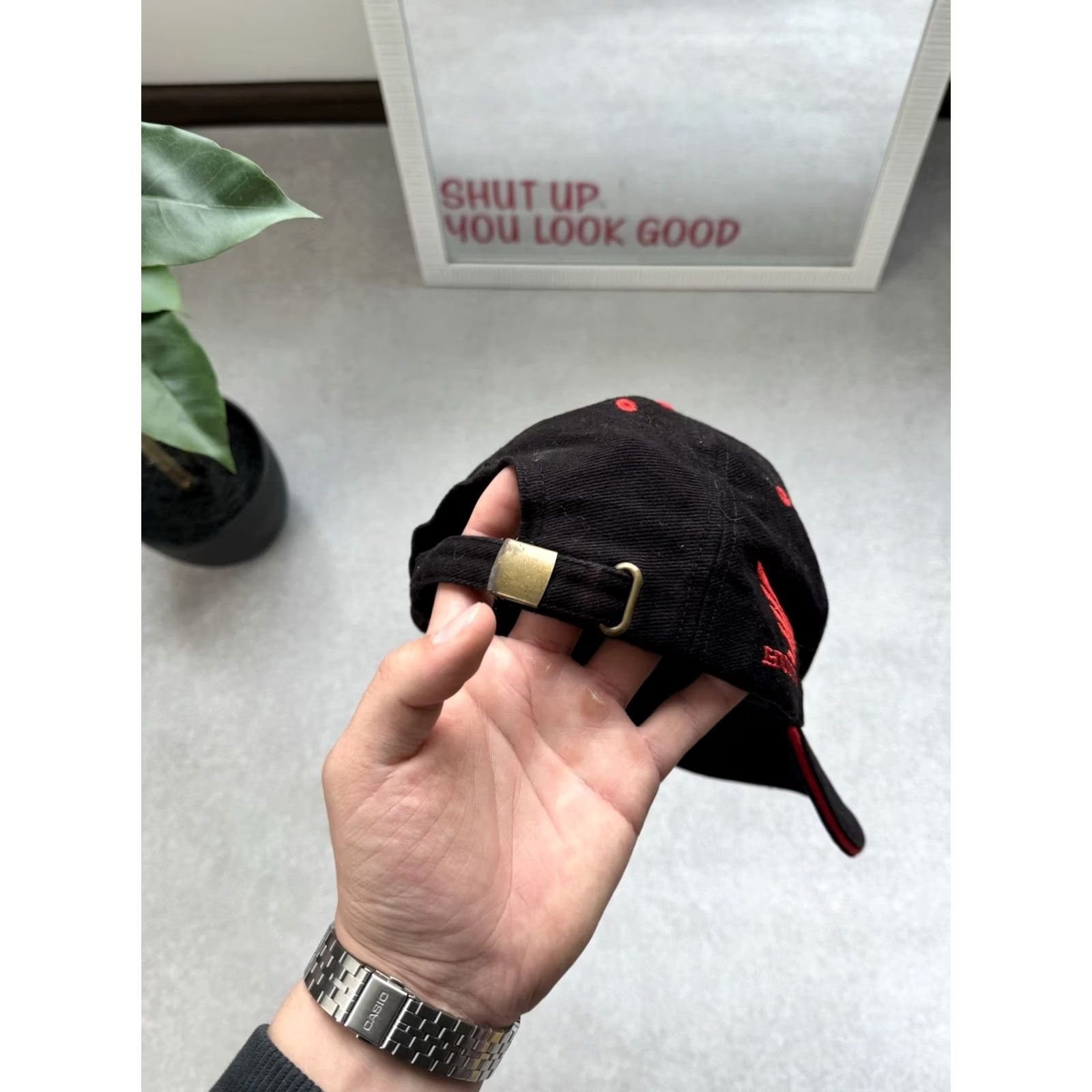Honda VINTAGE Honda Big Logo Racing Black Cap Men One Size Size ONE SIZE - 6 Thumbnail