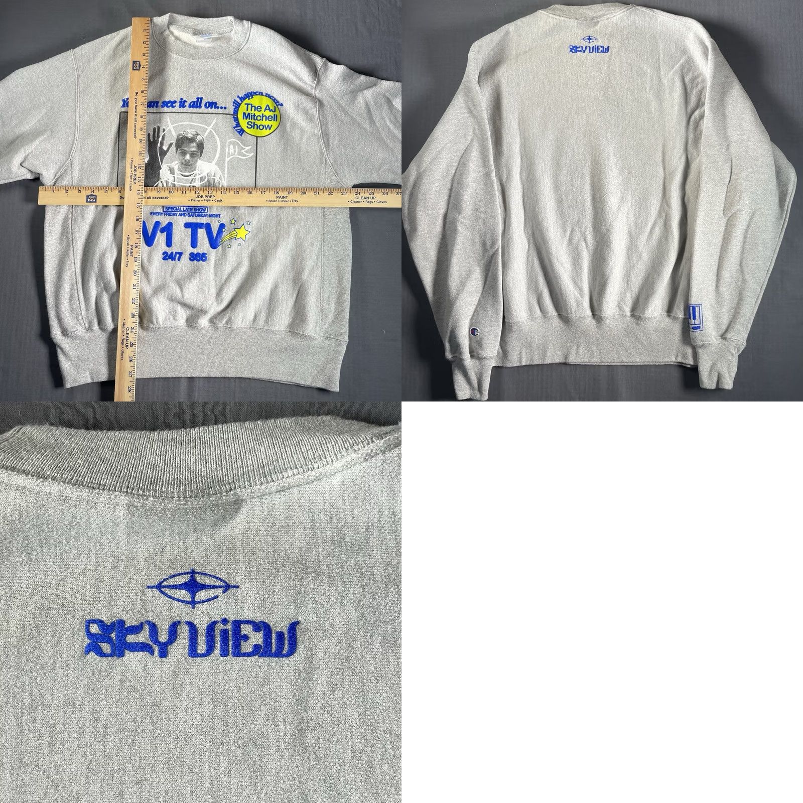 Champion AJ Mitchell Pullover Sweatshirt Mens Large Gray Pop Music V1 TV RARE Size US L / EU 52-54 / 3 - 8 Thumbnail