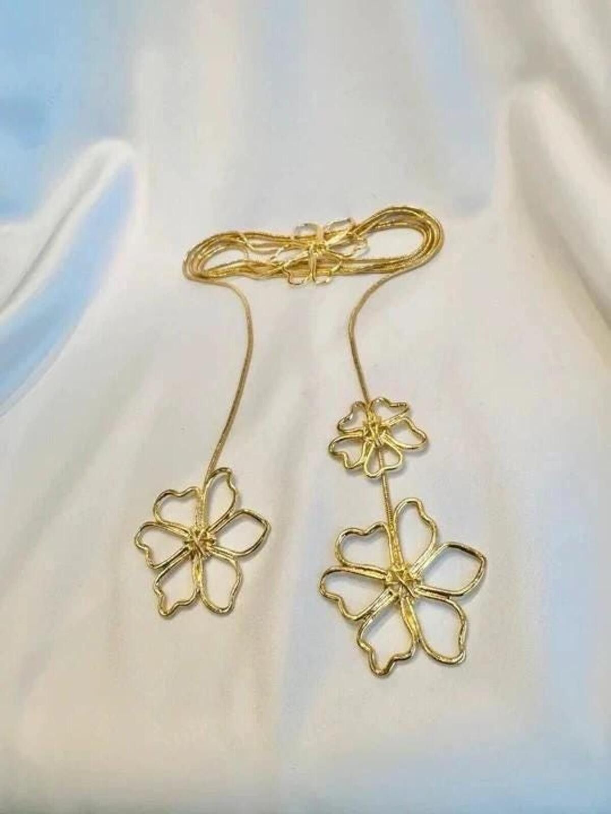 Other Gold plated floral wraparound long flower necklace Size ONE SIZE - 6 Thumbnail
