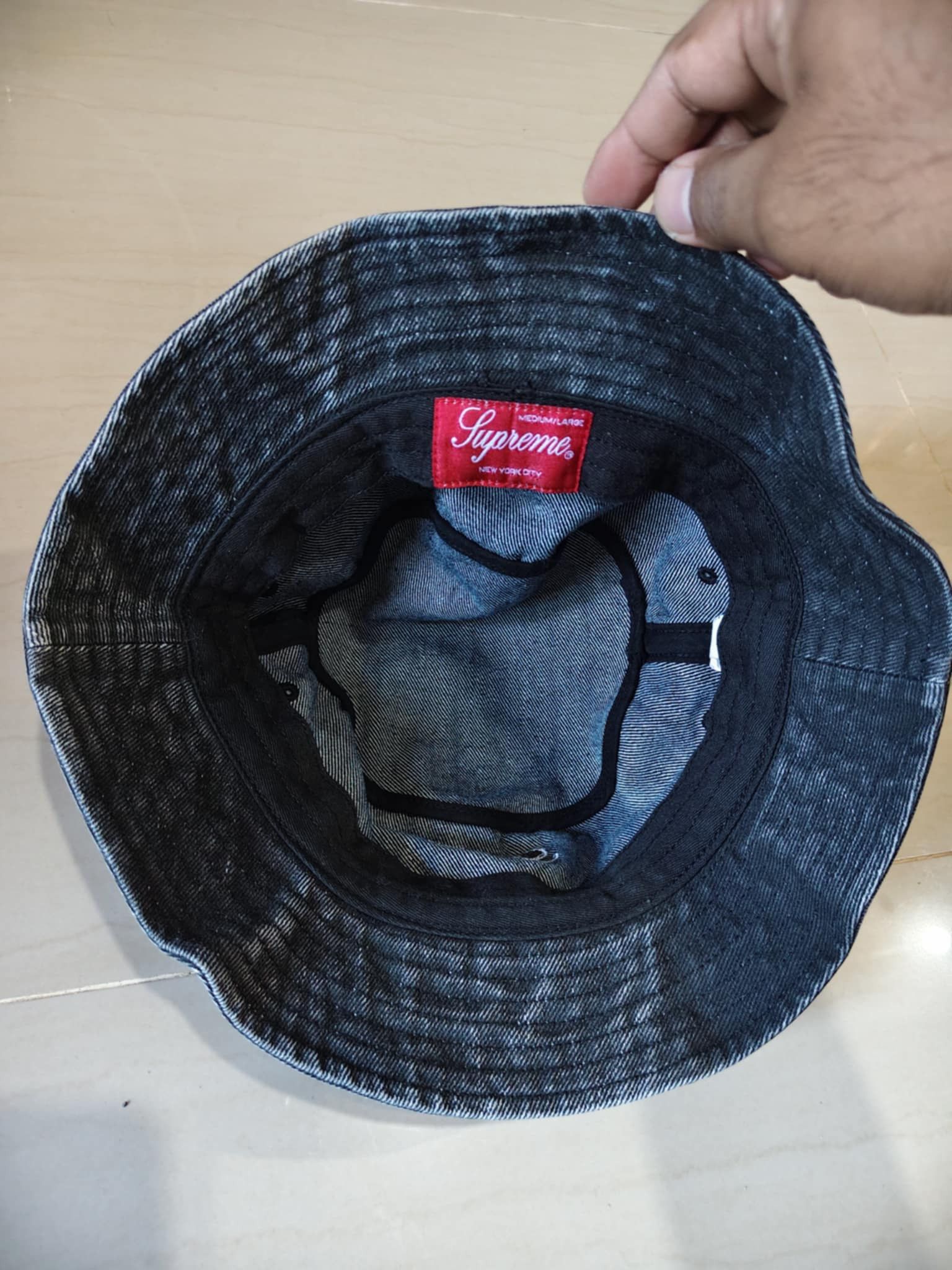 Supreme SS24 Supreme Coated Denim Crusher Black Size ONE SIZE - 3 Thumbnail