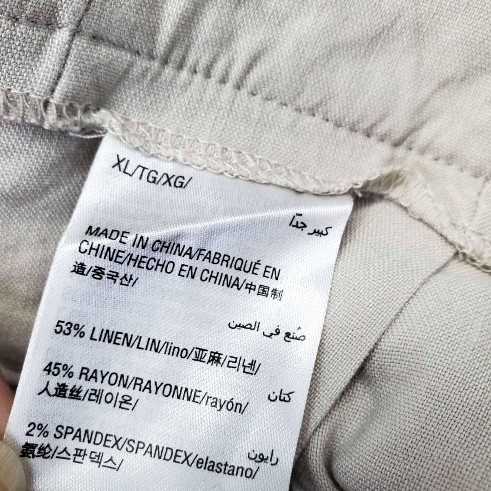 Vintage INC International Concepts Shorts Womens XL Tan Regular Tie Waist Mid Rise Linen Paperbag Shorts XL Tan Womens Size XL Adults Size 40" / US 18 - 7 Thumbnail