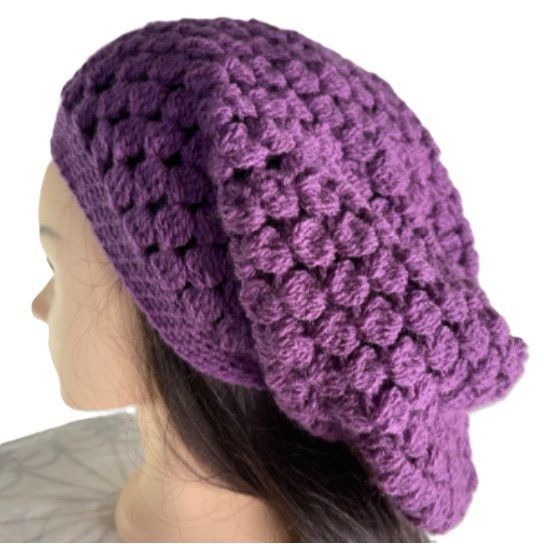 Handmade Crochet Slouch Hat Slouchy Beanie Snood Handmade Adult Size Size ONE SIZE - 2 Thumbnail