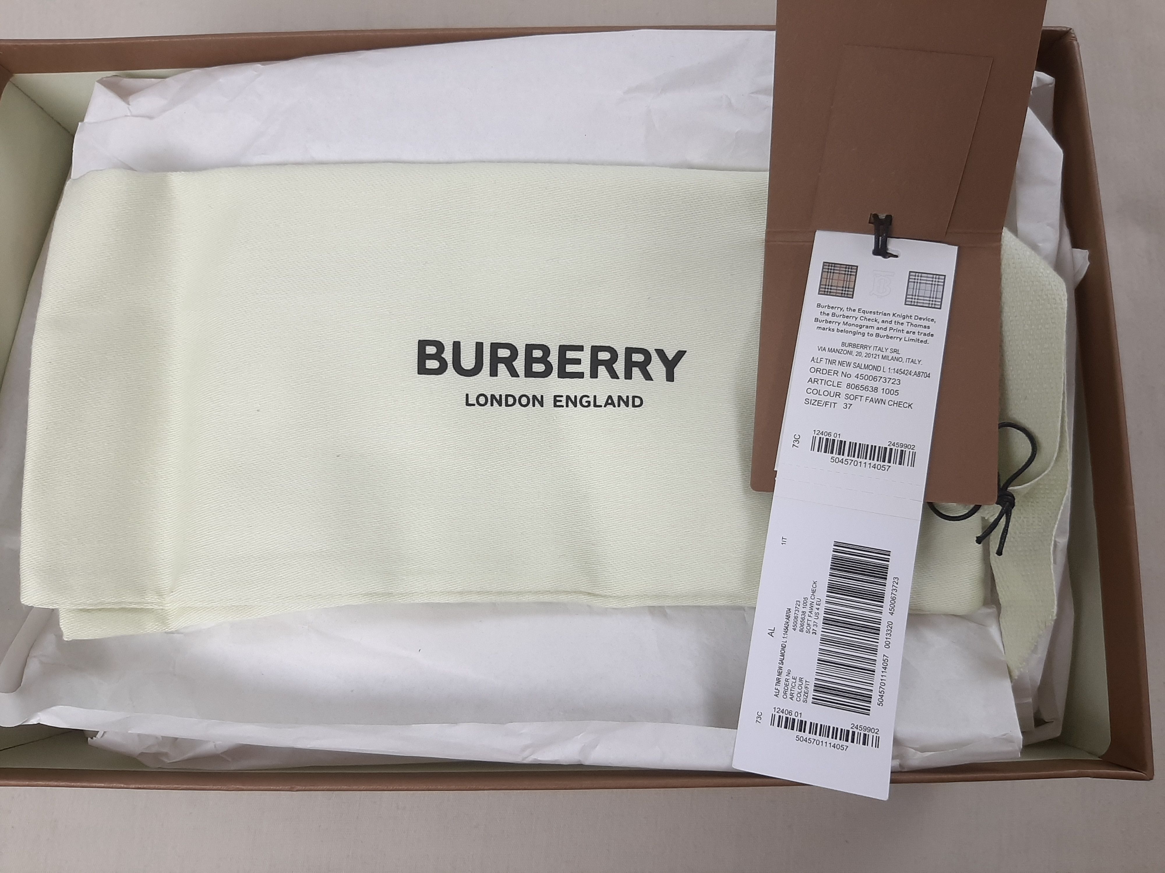 Burberry Burberry Salmond Check Sneakers Beige Women's US 7 EU 37 Size US 7 / IT 37 - 11 Thumbnail