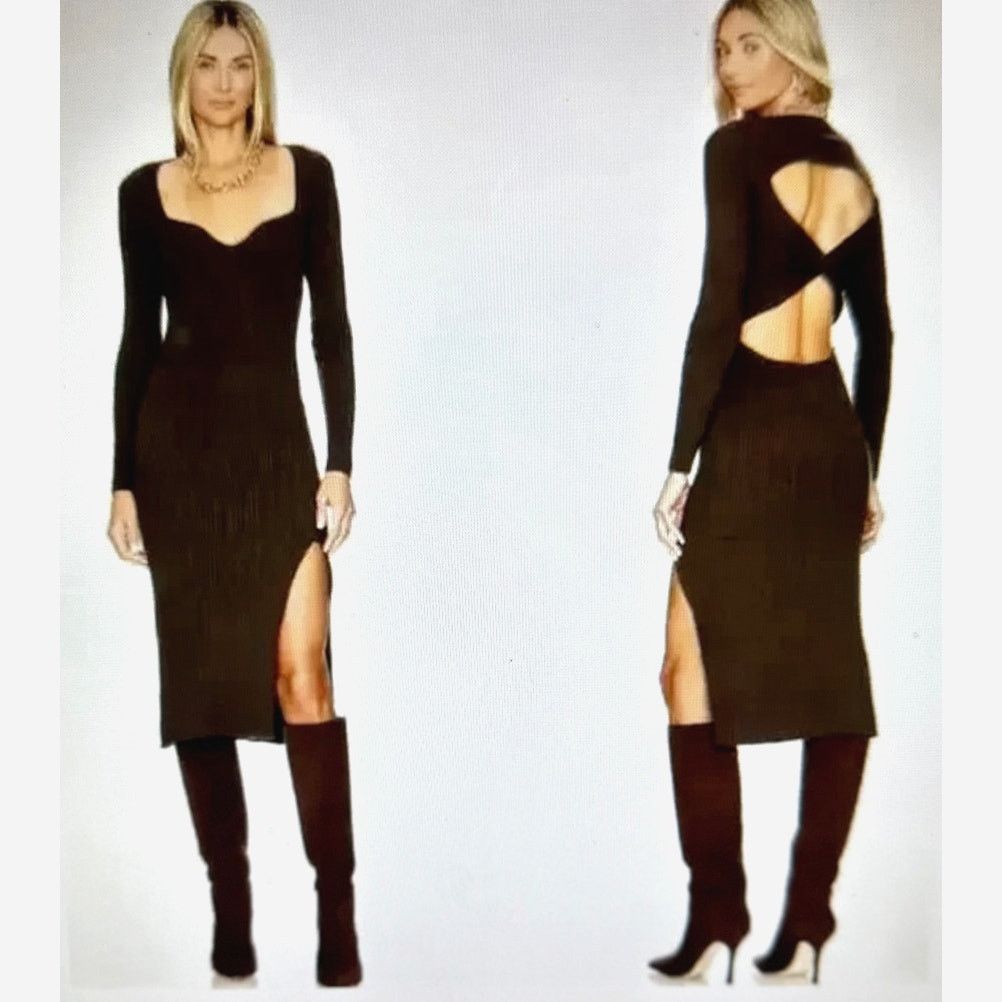Other Skin Worldwide Mariana Cut Out Dress Moss Green Size S Size S / US 4 / IT 40 - 4 Thumbnail
