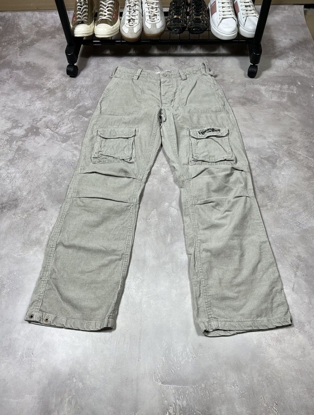 Vintage Vintage Fishbone Corduroy Y2k Cargo Pants Size US 30 / EU 46 - 2 Thumbnail
