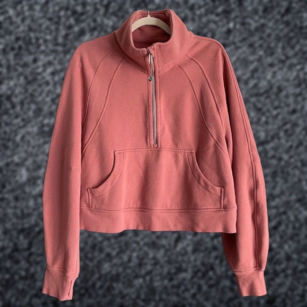 Lululemon Lululemon Scuba Oversized Funnel Neck Shirt Pink Savannah M/L Womens Sweatshirt Pullover Zip Long Sleeve Size M / US 6-8 / IT 42-44 - 1 Thumbnail