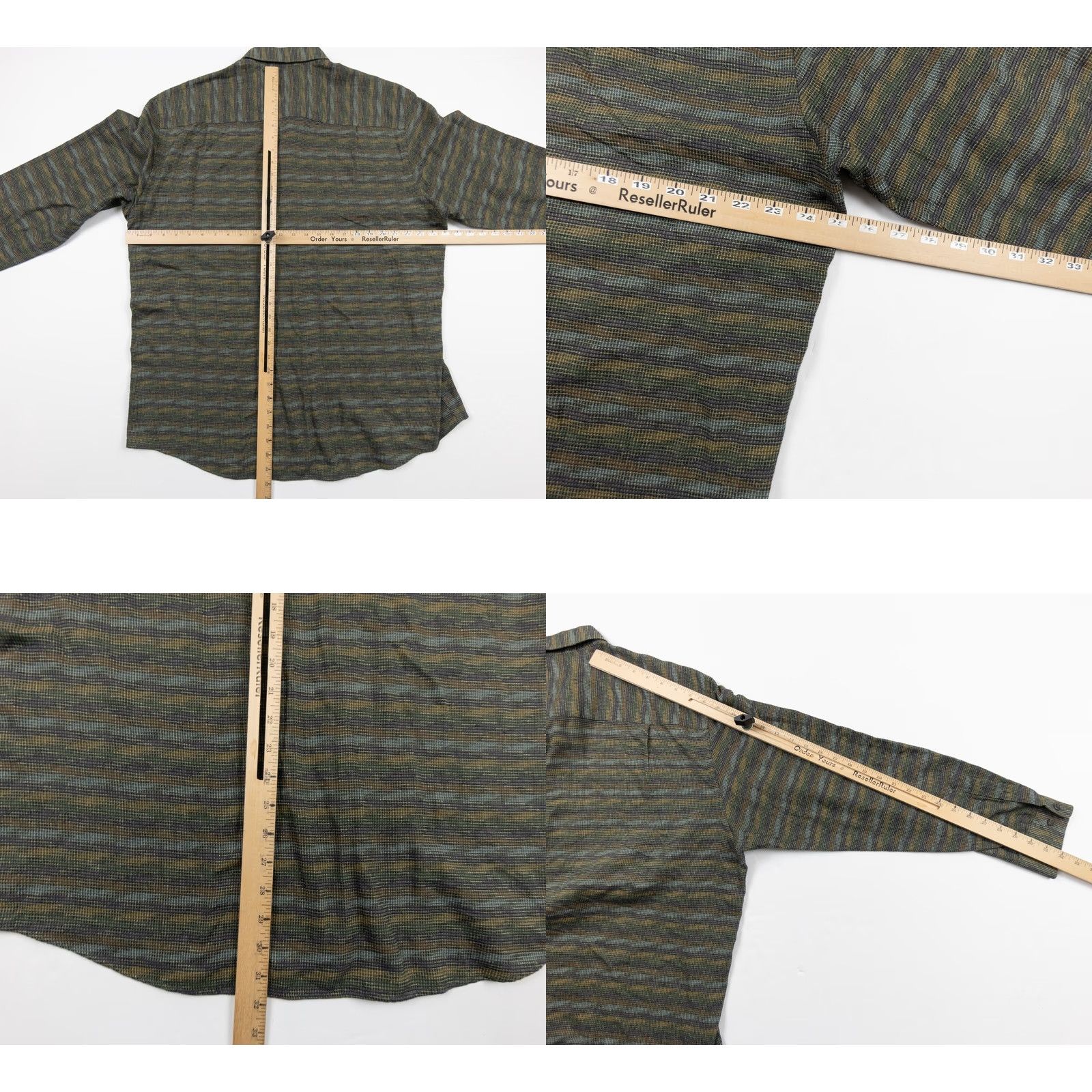 Vintage VINTAGE Jhane Barnes Shirt Mens XL Green Button-Up Woven Japan Abstract Shirt Size US XL / EU 56 / 4 - 8 Thumbnail