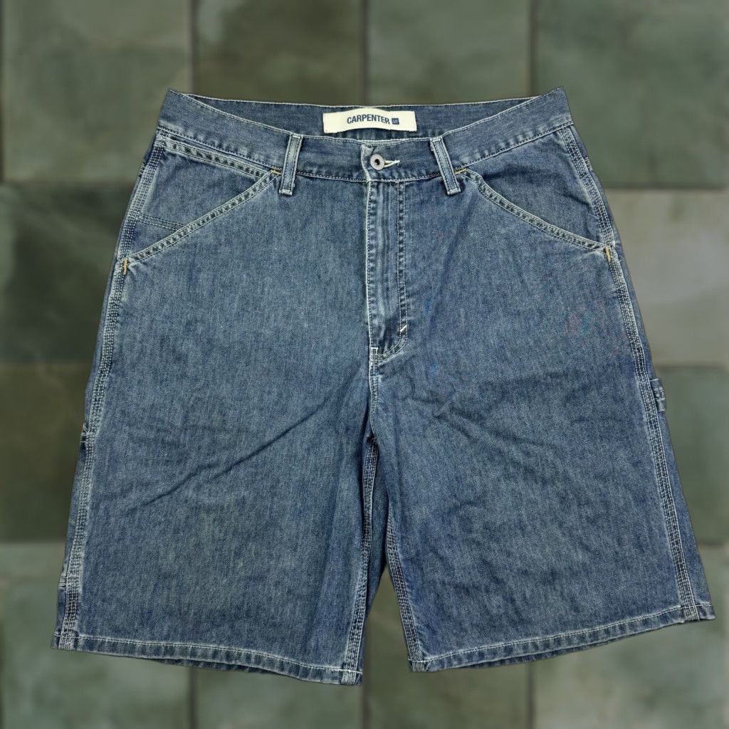 Gap VINTAGE Gap Carpenter Jean Shorts Adult 33 Blue Baggy Grunge 90s Mens Size US 33 - 1 Thumbnail
