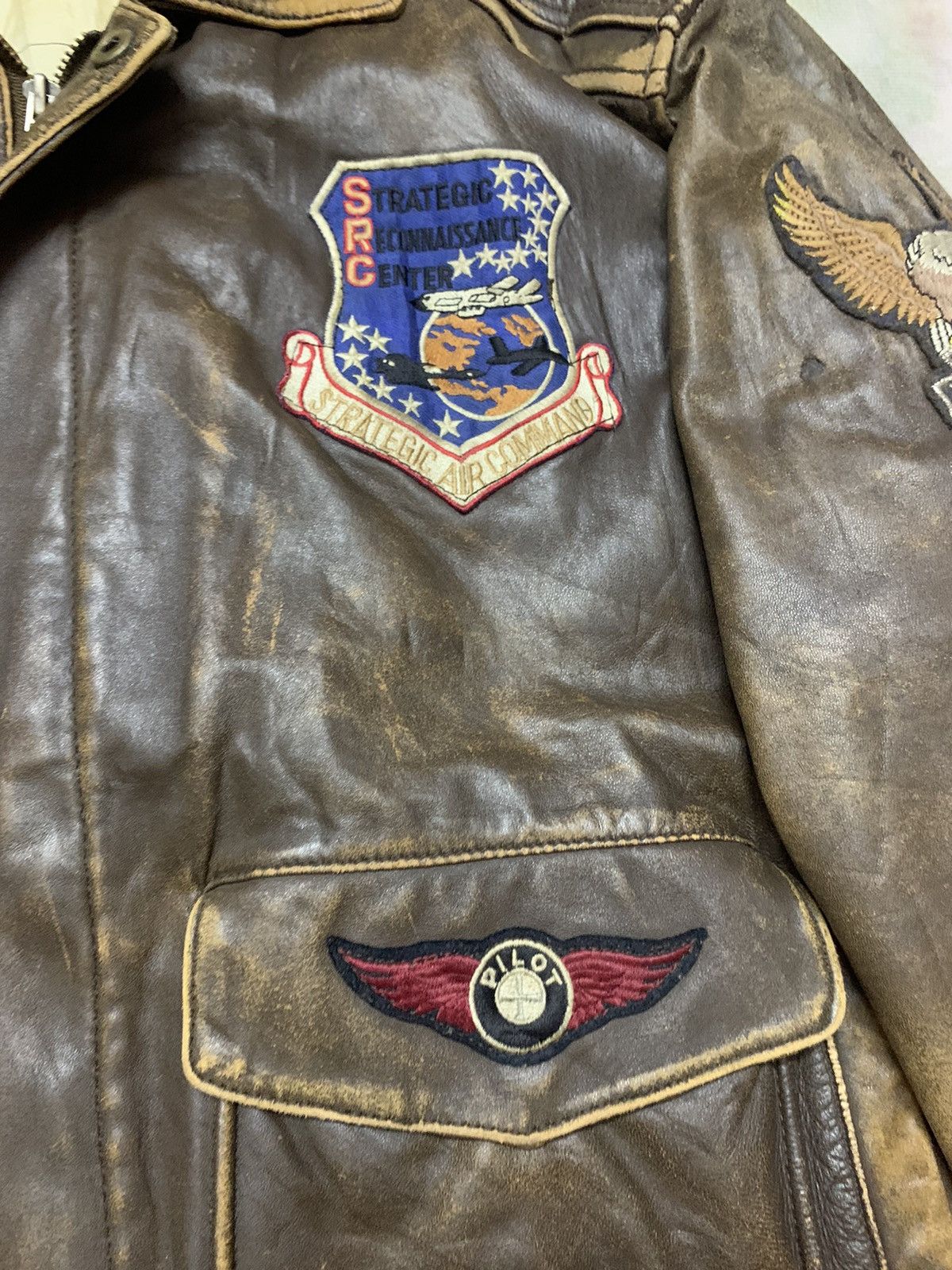 Avirex Vintage Military A-2 Patina Leather Tomcat Combat Flight Size US L / EU 52-54 / 3 - 8 Thumbnail