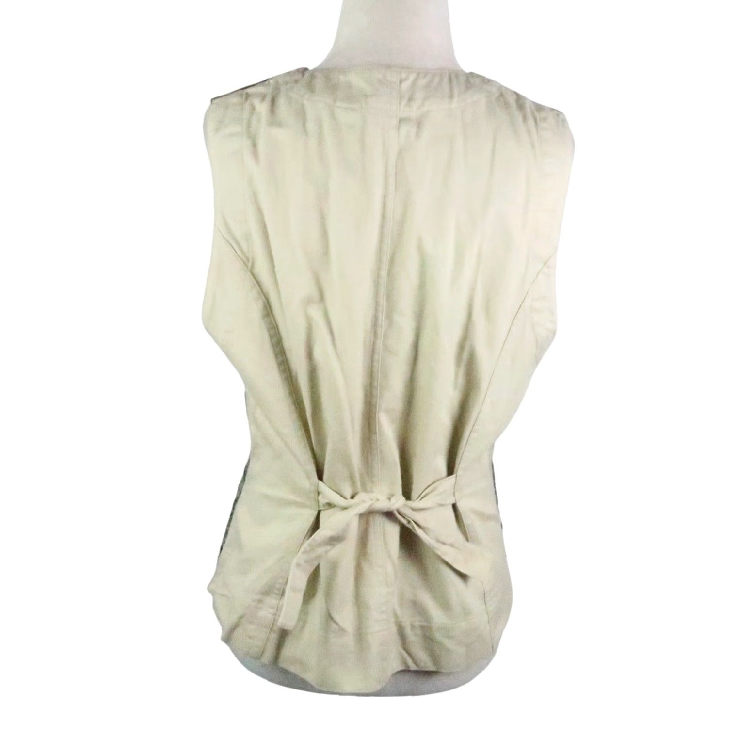Gap VINTAGE Gap Vest Women's Paisley Tapestry 90s Green M Sleeveless Button Back Cinch Waist Short Length Cute Casual Bohemian 90s Mens Womens Girls Boys Size M / US 6-8 / IT 42-44 - 3 Thumbnail