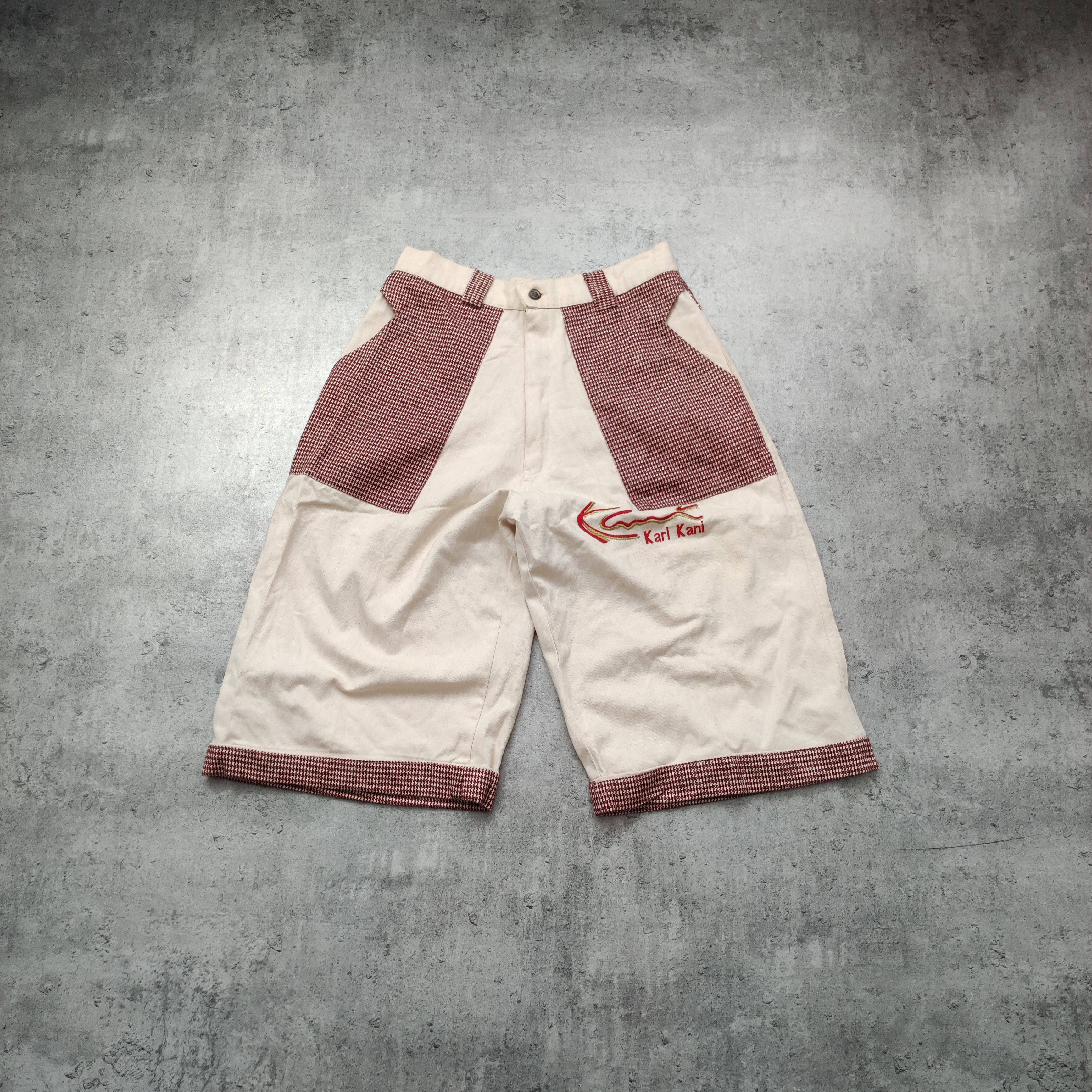 Karl Kani × Vintage Vintage 90s RARE Tupac Baggy HipHop Checkered Shorts Size US 30 / EU 46 - 1 Thumbnail