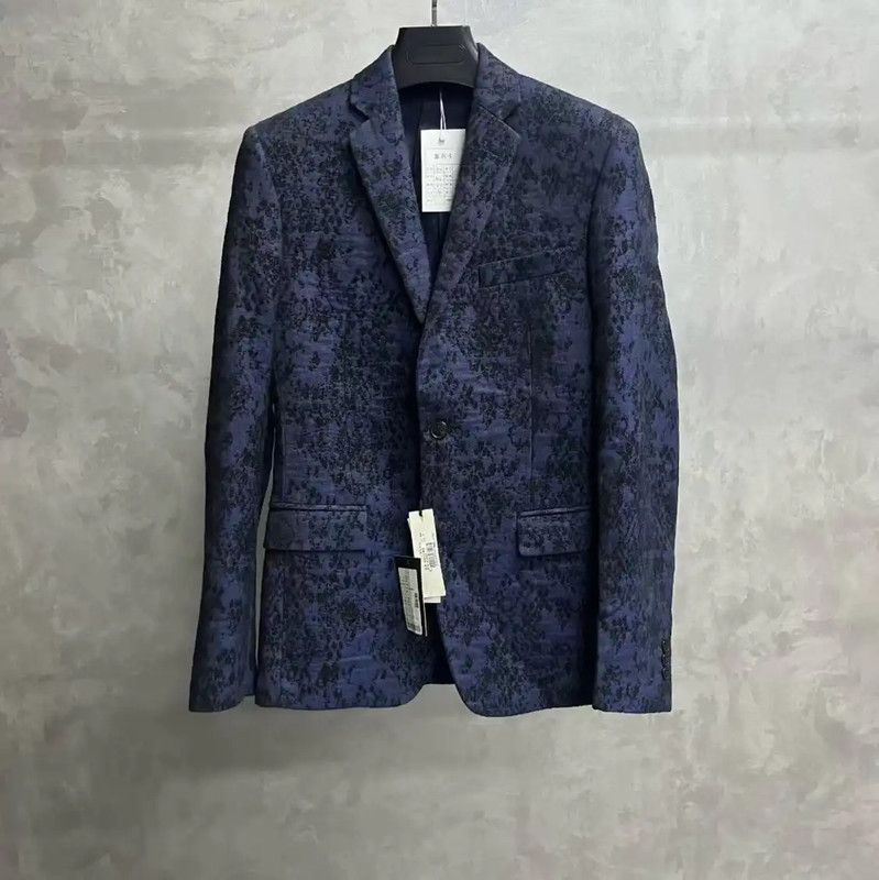Versace Versace Blue Wool Men's Jacket 0089 Size US XL / EU 56 / 4 - 1 Thumbnail