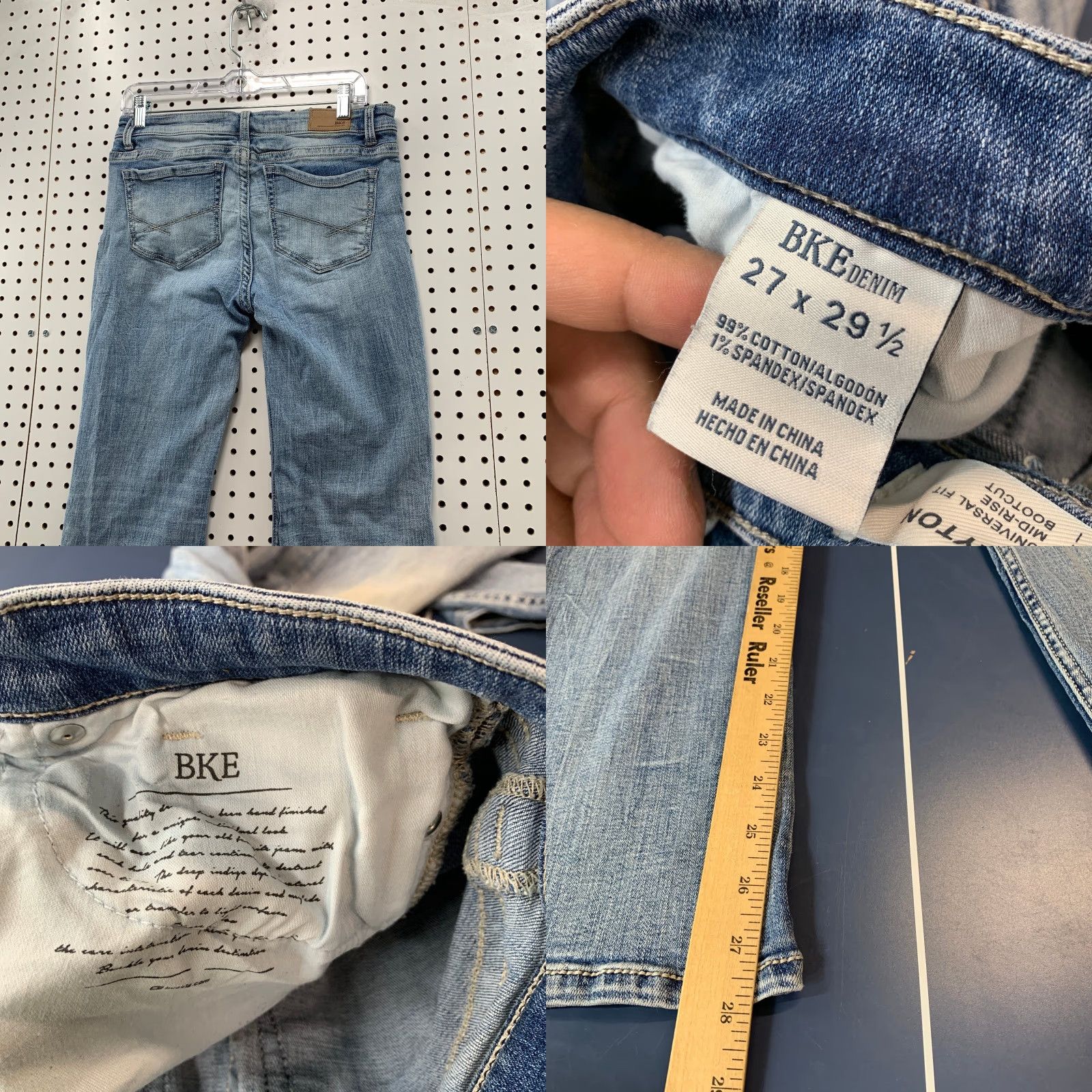 BKE BKE Payton Denim Bootcut Jeans Womens 27x29.5 Light Wash Mid Rise Stretch Size 27" / US 4 / IT 40 - 8 Thumbnail