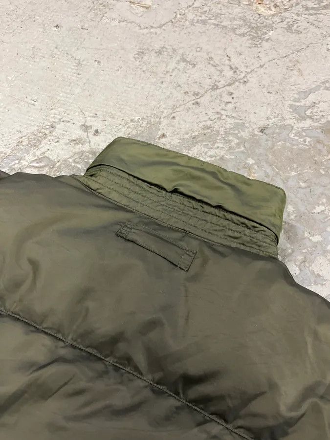 Armani × Vintage 1990s Armani Olive Buttoned Puffer Jacket Size US L / EU 52-54 / 3 - 9 Thumbnail