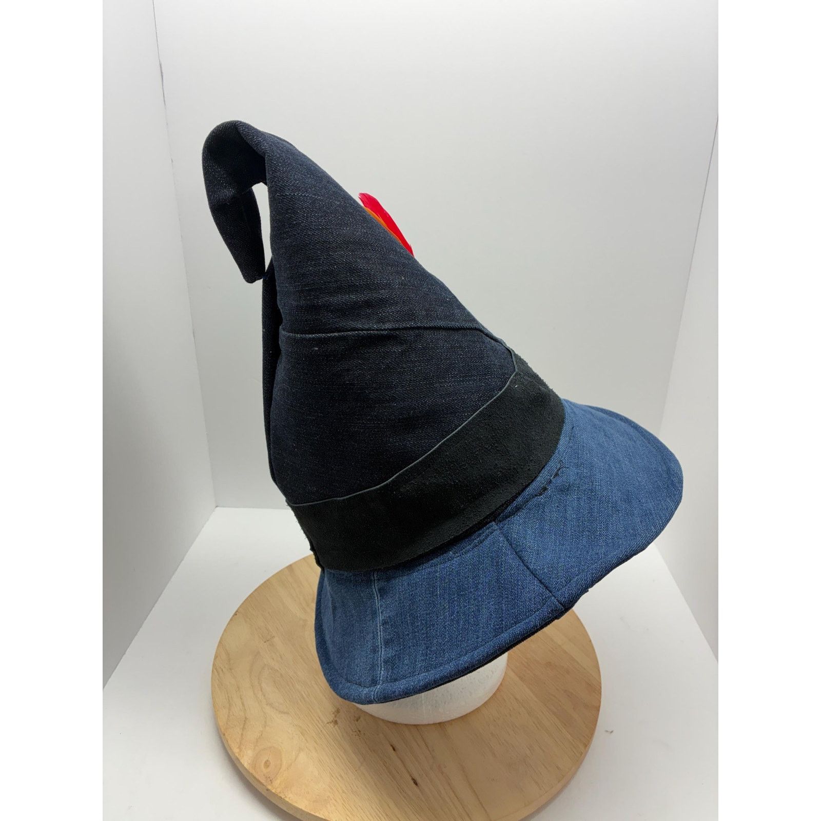 Other Handmade Wizard Hat Large – Denim Patchwork Witch Hat Size ONE SIZE - 7 Thumbnail