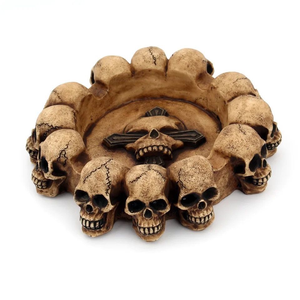 Vintage Creative Round Skull Ashtray Size ONE SIZE - 5 Thumbnail