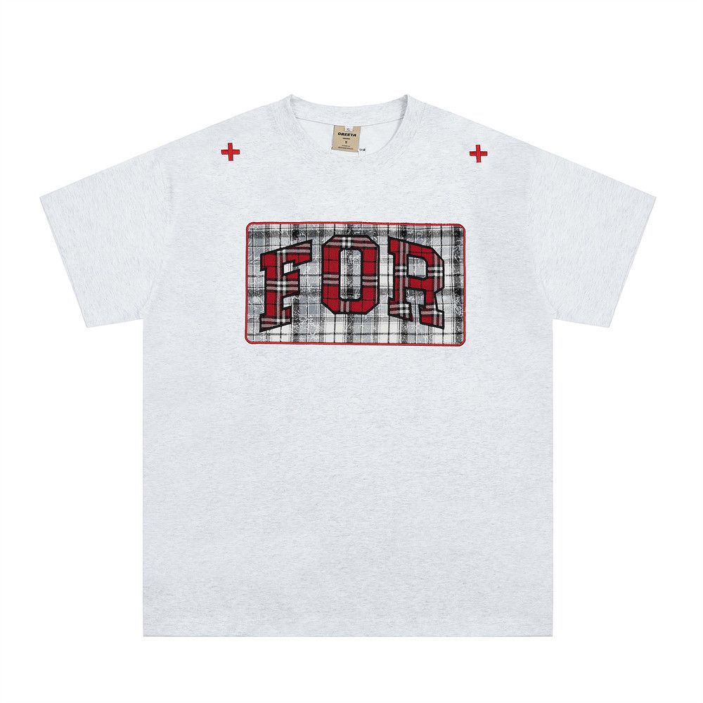 Japanese Brand × Vintage Plaid patch embroidered letter T-shirt casual loose Size US M / EU 48-50 / 2 - 1 Thumbnail