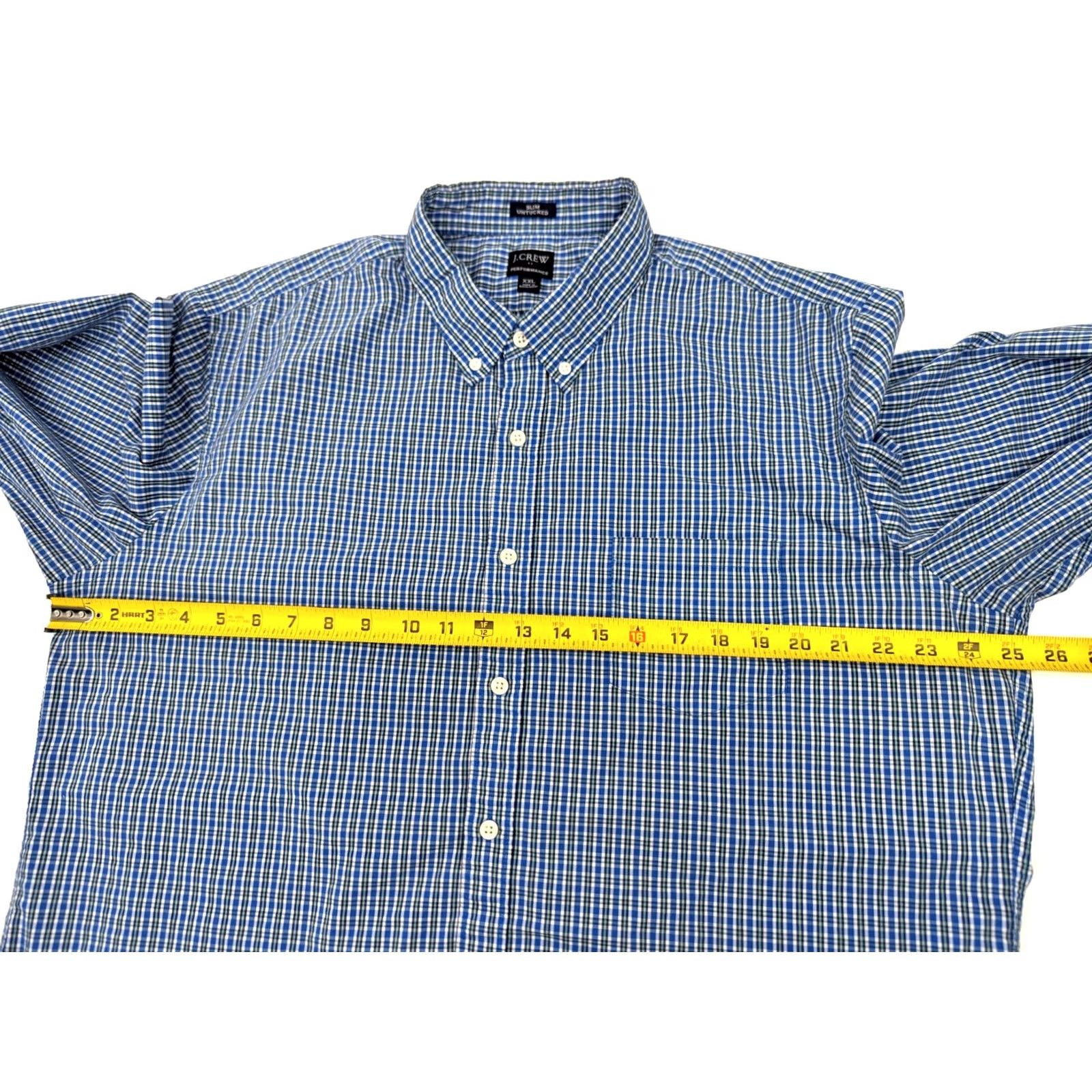 J.Crew J.CREW Slim Untucked Flex Performance Shirt Men XXL Plaid Blue Green Button Down Size US XXL / EU 58 / 5 - 6 Thumbnail