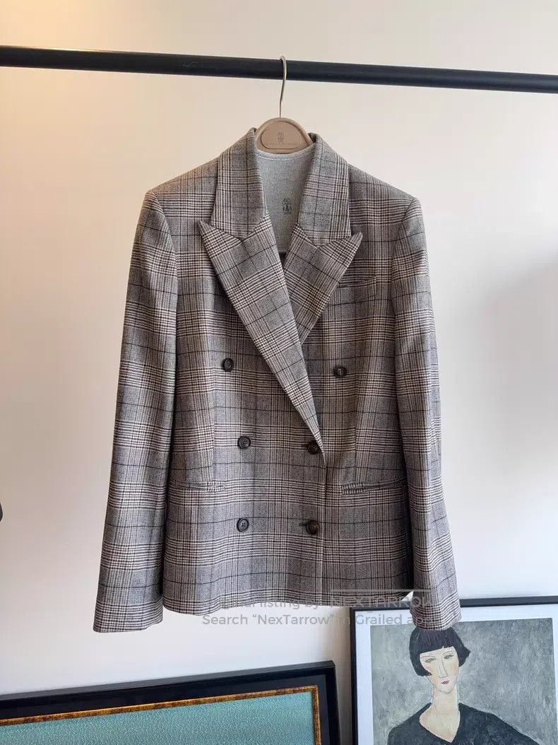 Brunello Cucinelli Brunello Cucinelli Plaid Blazer Size S / US 4 / IT 40 - 1 Thumbnail