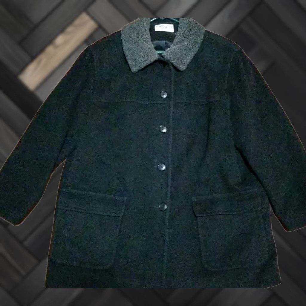 Vintage VINTAGE Forecaster Coat Women's Size 14 Black Button Up Jacket 1980s Rockabilly USA MADE Size XL / US 12-14 / IT 48-50 - 1 Thumbnail