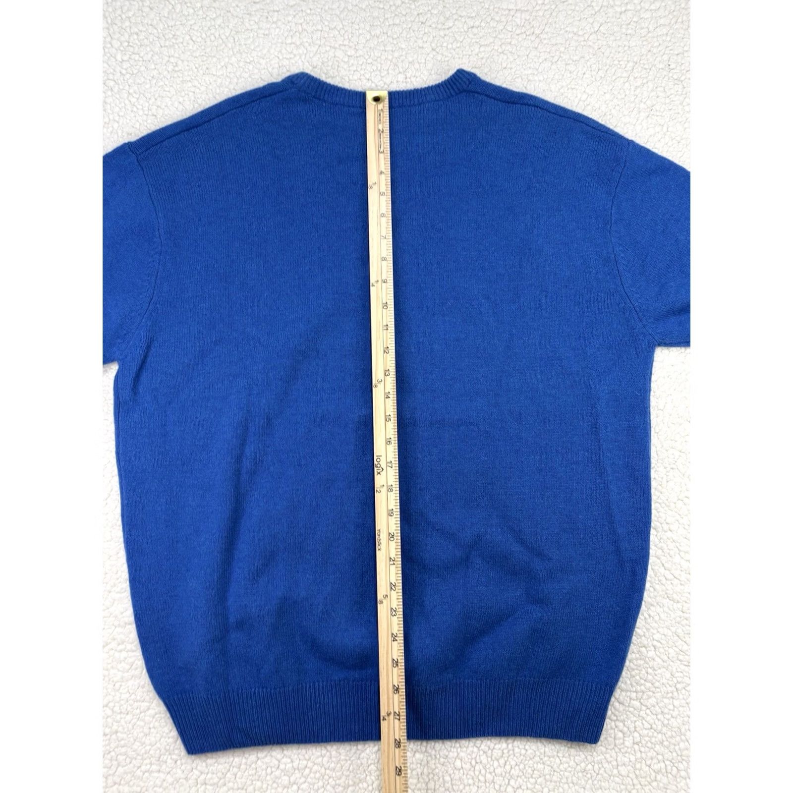 C&A VINTAGE Canda Mens XL Pure New Wool Woolmark Sweater Blue Crew Neck Preppy 90s Classic Pullover Sweat er Size US XL / EU 56 / 4 - 7 Thumbnail