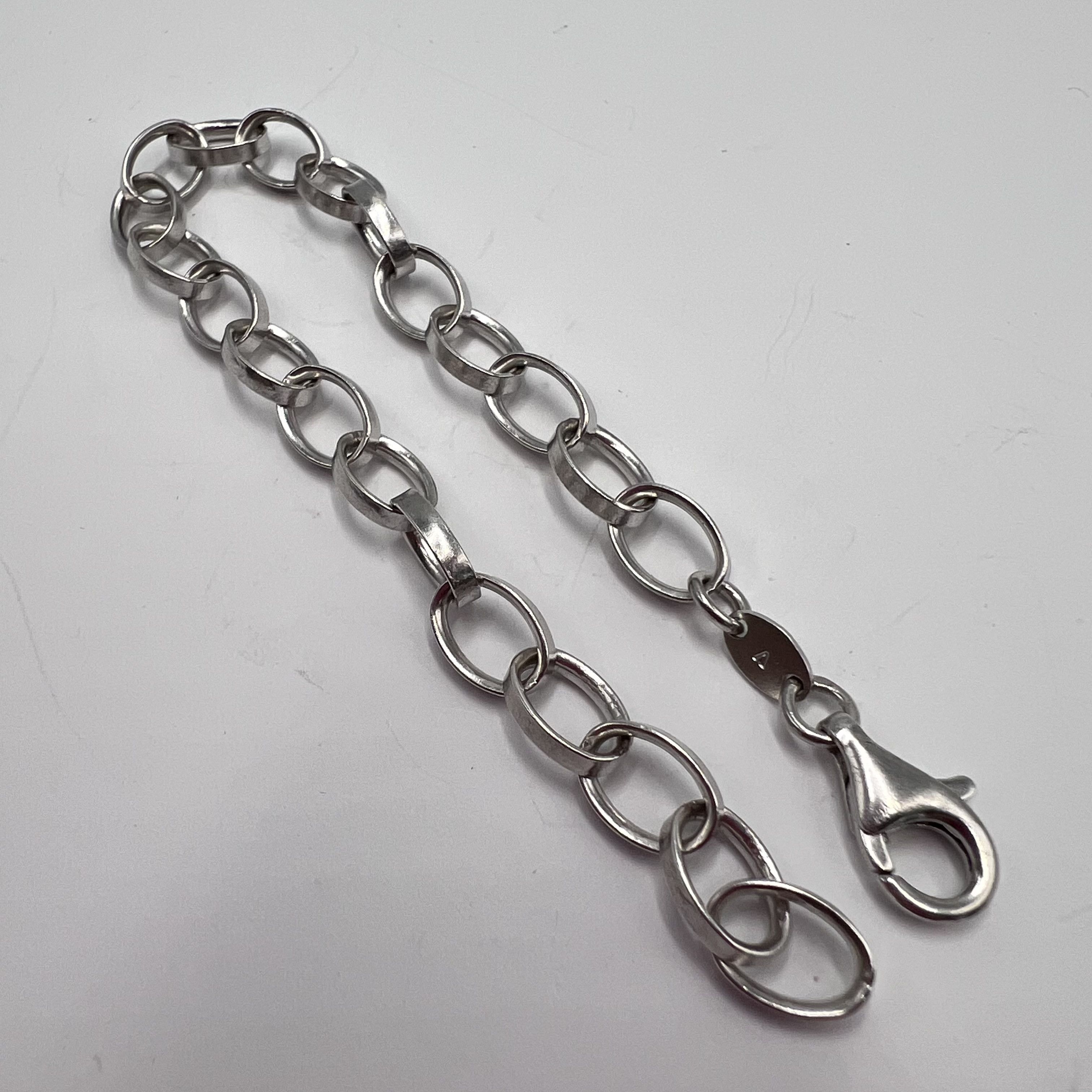 Sterling Silver Vintage Bracelet Chain Sterling Silver 925 Jewelry 8.40gr Size ONE SIZE - 5 Thumbnail