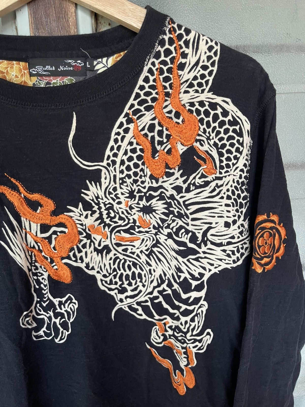 Bullet Noise Vintage Bullet Noise Oriental Dragon Embroidery Design Tee Size US L / EU 52-54 / 3 - 3 Thumbnail