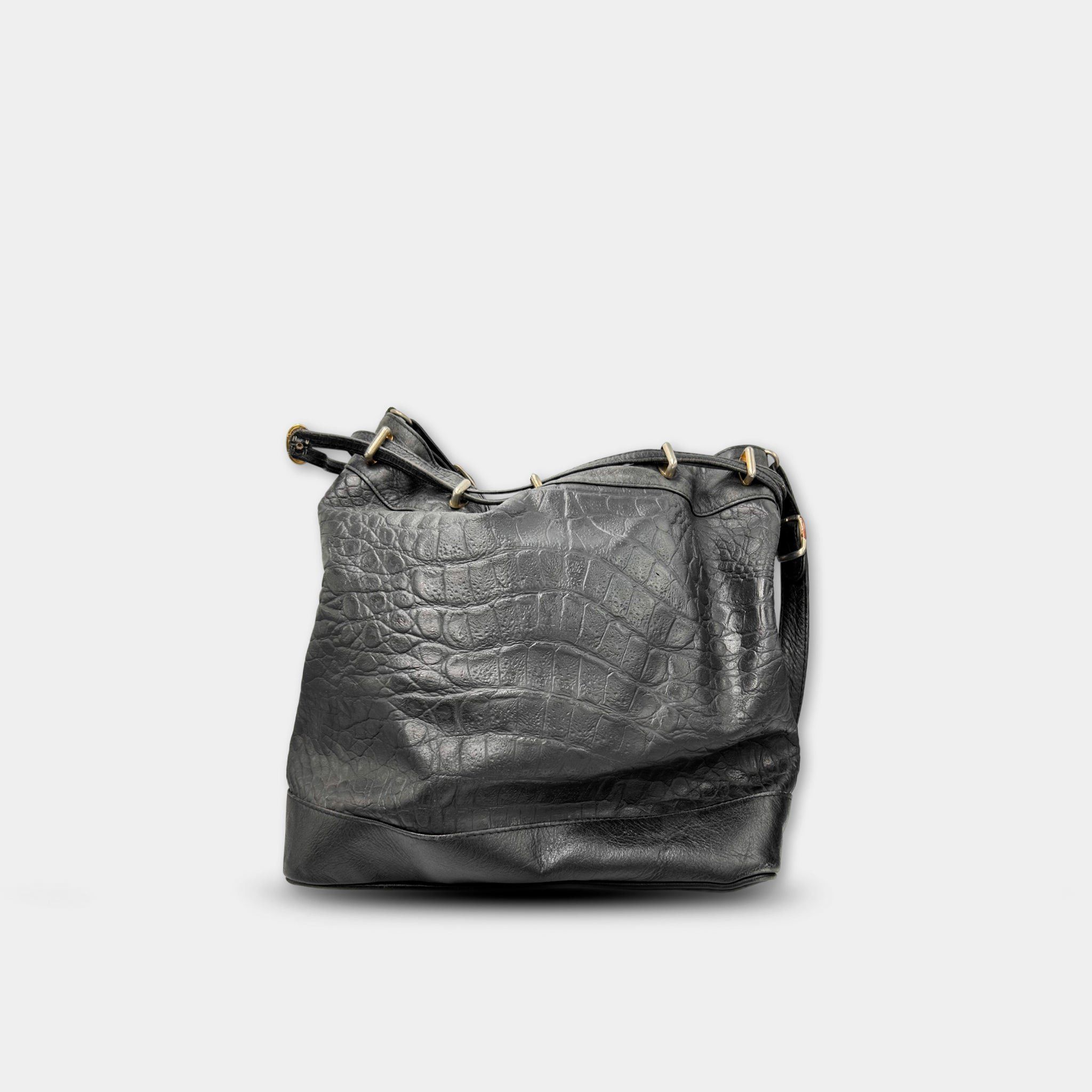 Gianfranco Ferre Gianfranco Ferré Vintage Black Crocodile Texture Shoulder Ba Size ONE SIZE - 5 Thumbnail