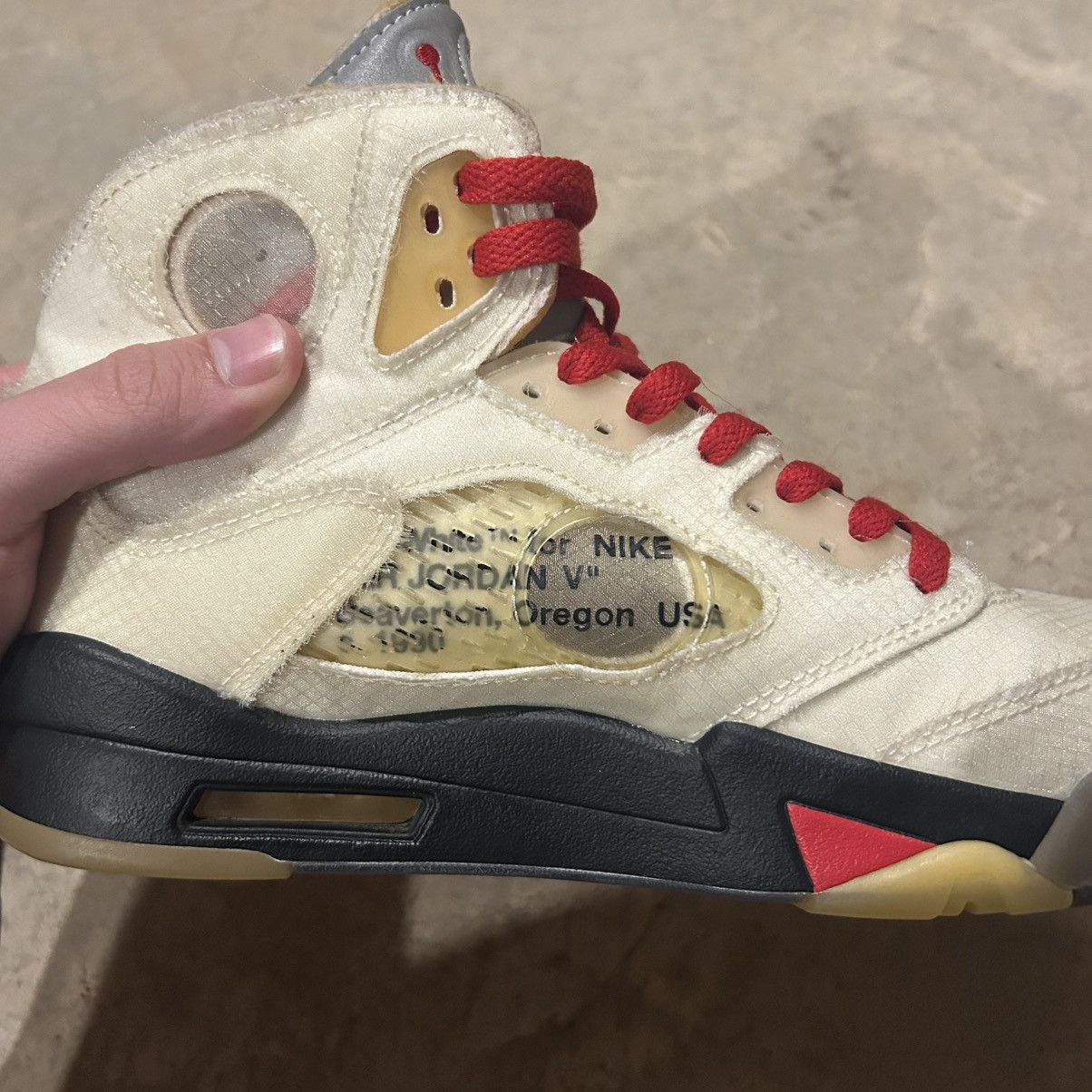 Jordan Brand × Nike × Off-White Air Jordan 5 Retro Off-White Sail 2020 US 7.5 Size US 7.5 / EU 40-41 - 10 Thumbnail