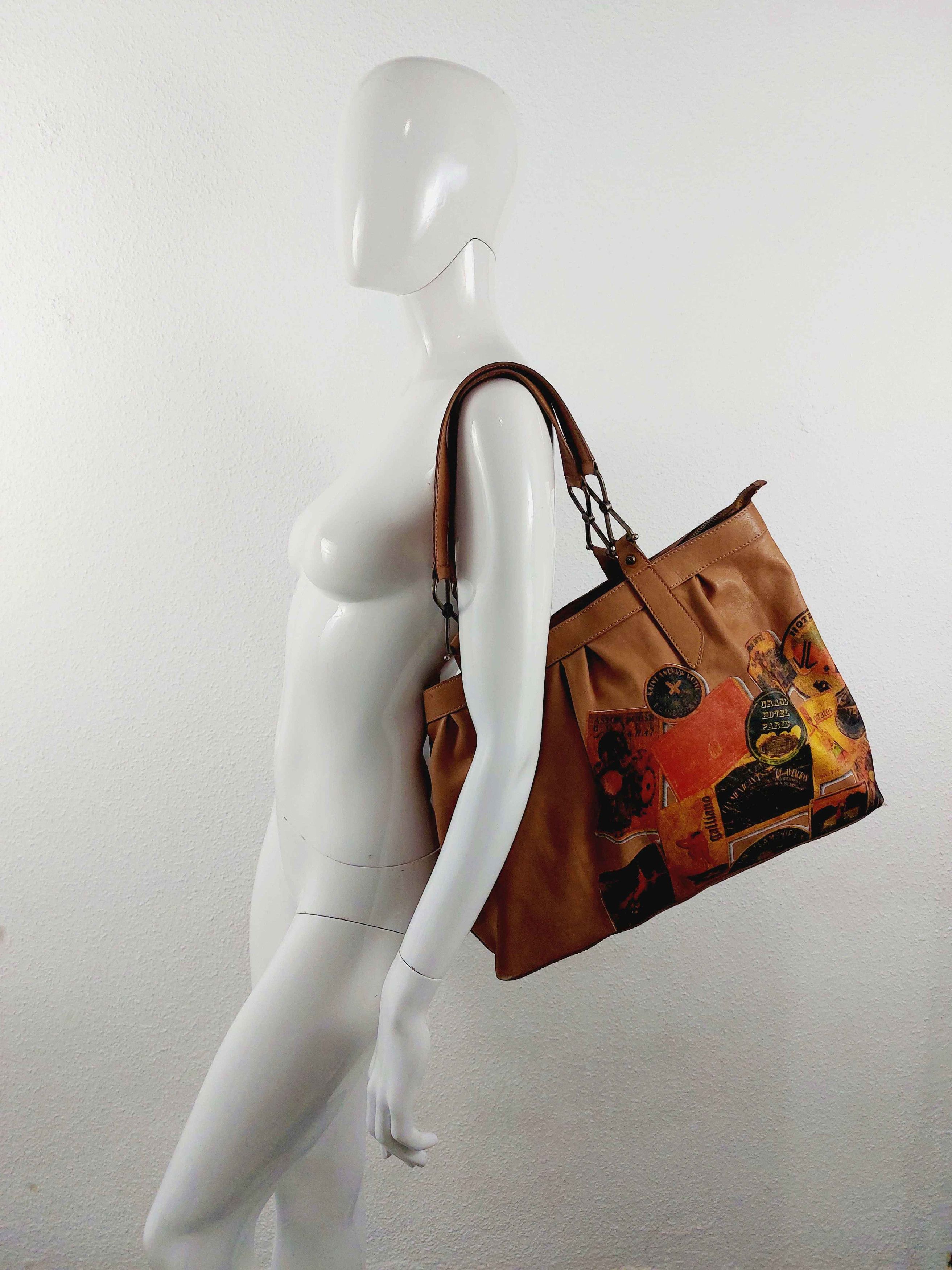 John Galliano John Galliano Newspaper Gazette Stamp Leather Shoulder Bag Size ONE SIZE - 8 Thumbnail