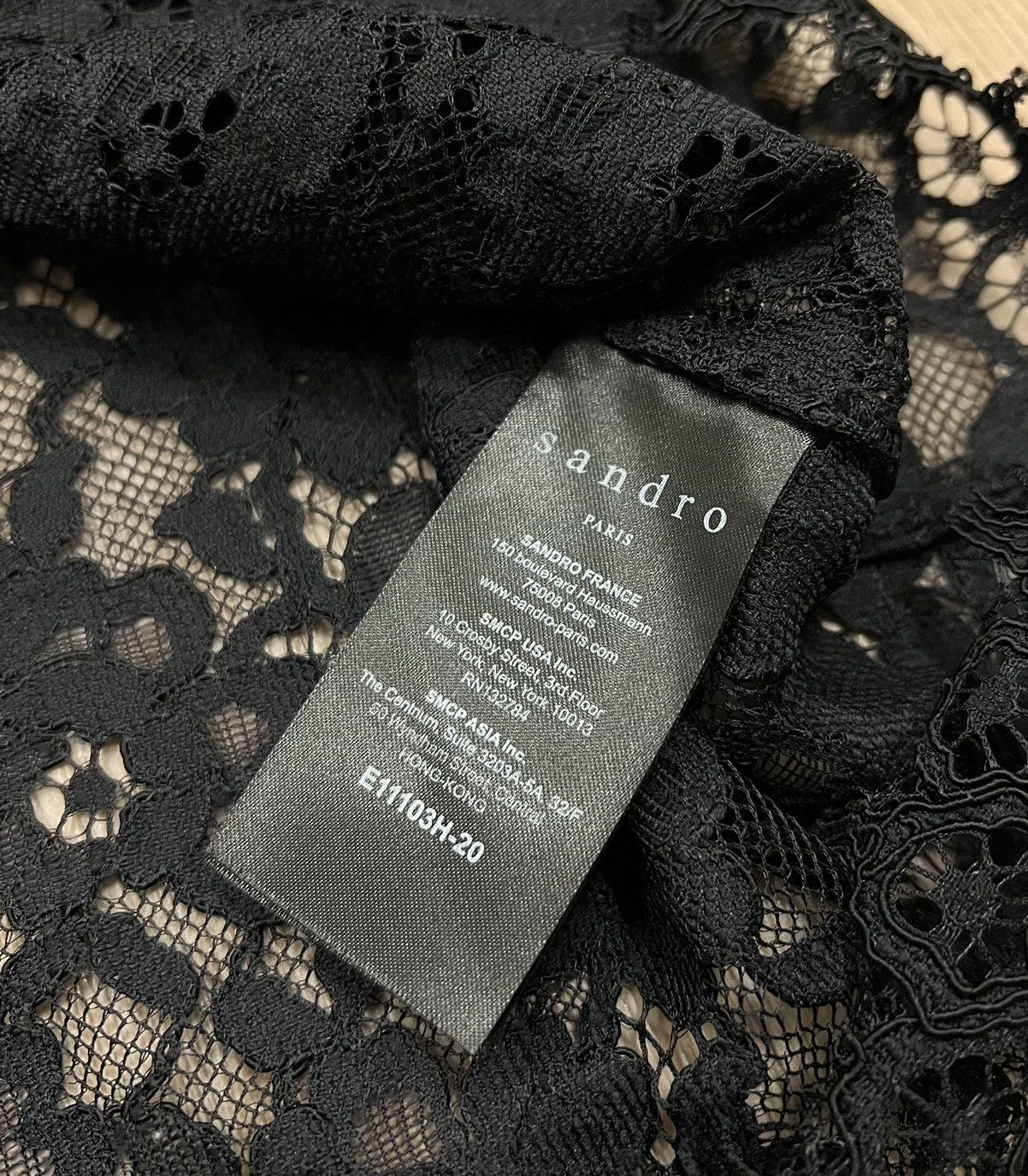 Sandro Sandro Paris Black Lace Crop Top Blouse Size S / US 4 / IT 40 - 8 Thumbnail
