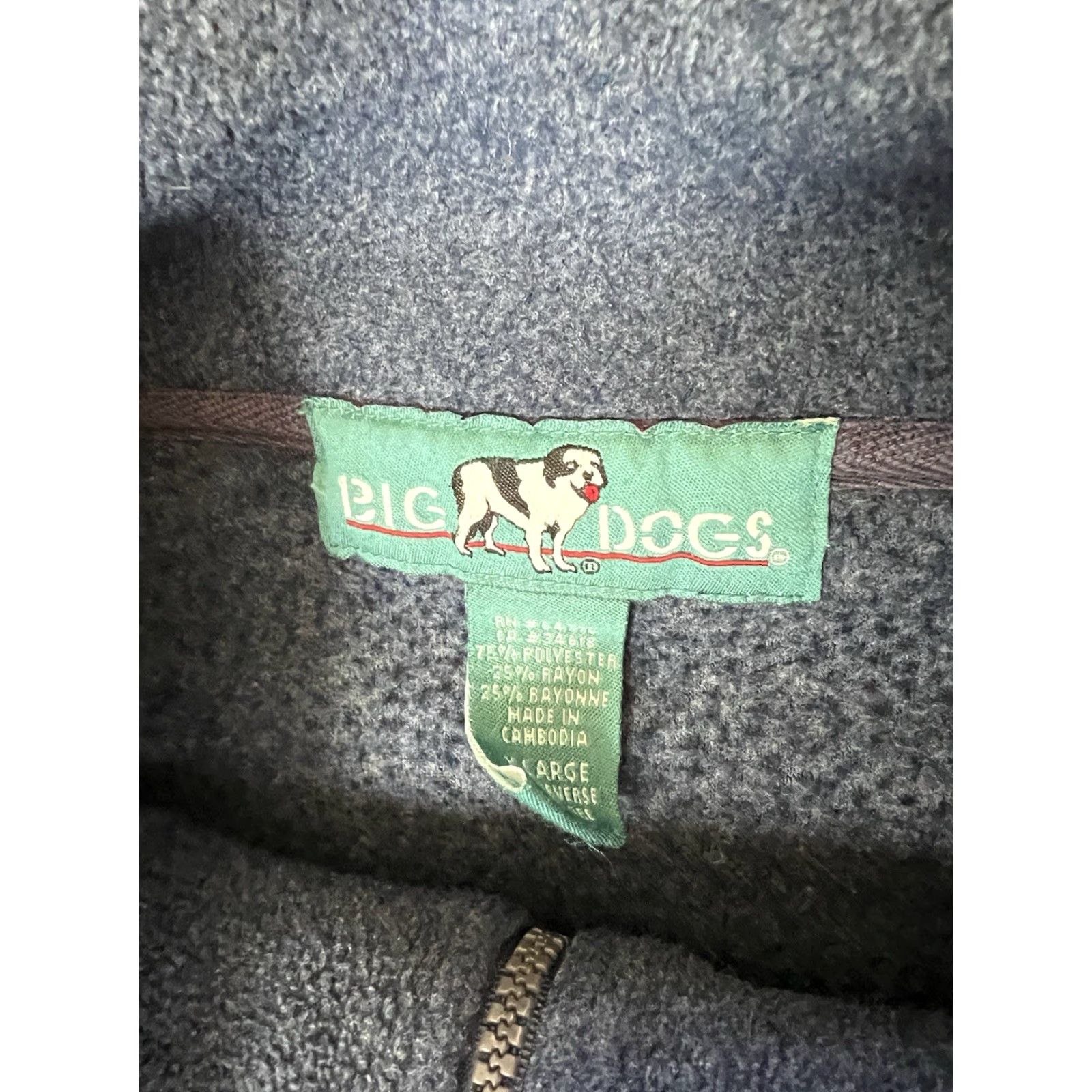 Big Dogs VINTAGE Big Dogs Sweatshirt 1/4 Zip Fleece XL Blue 90s Dog Classic Mens Size US XL / EU 56 / 4 - 3 Thumbnail