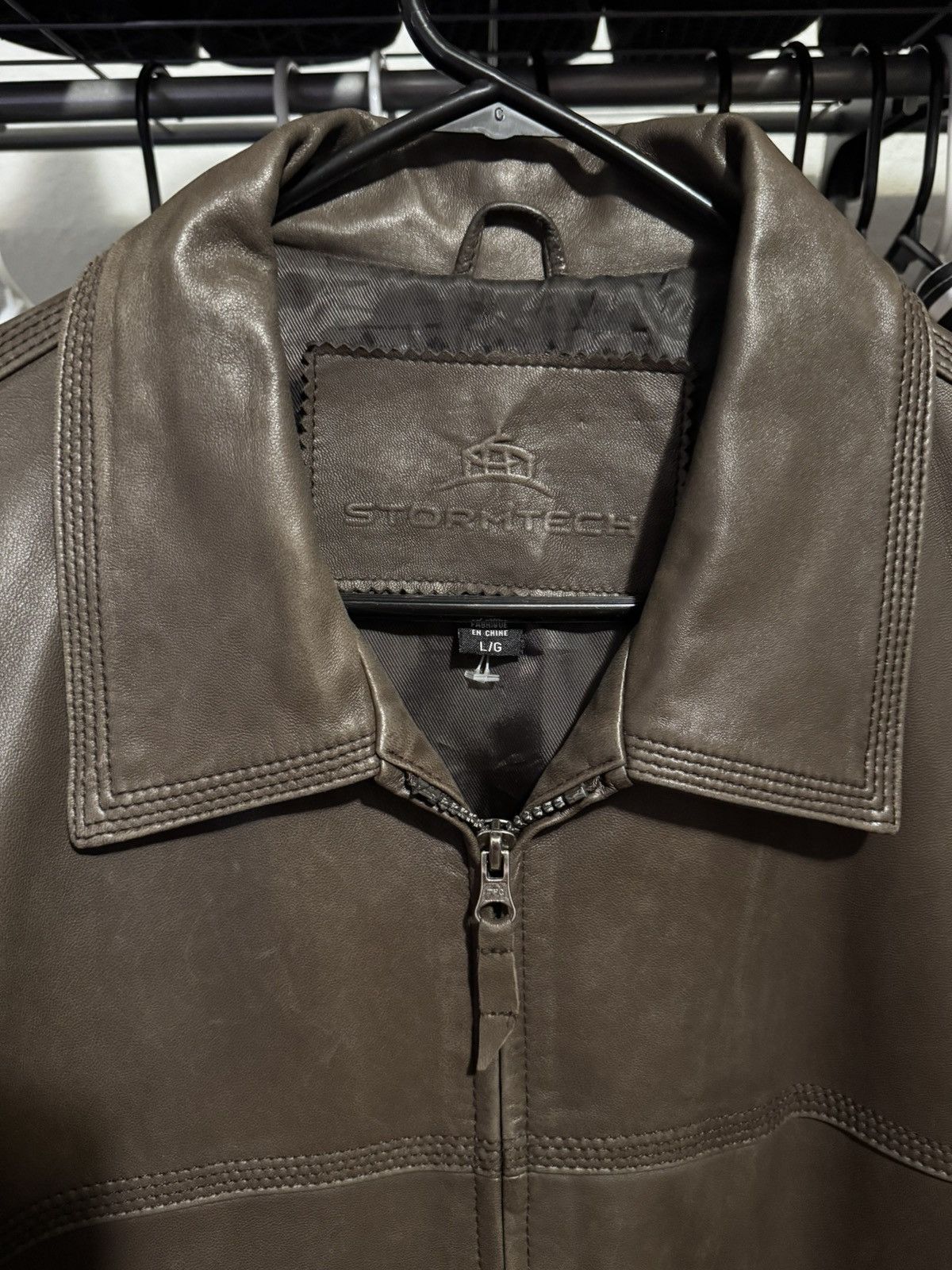 Stormtech × Vintage Stormtech Vintage Brown Leather Jacket Size US L / EU 52-54 / 3 - 5 Thumbnail