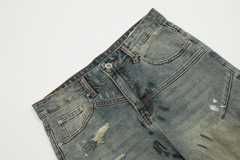 Vintage American retro dirtyfit ripped flared jeans for men Size US 32 / EU 48 - 3 Thumbnail