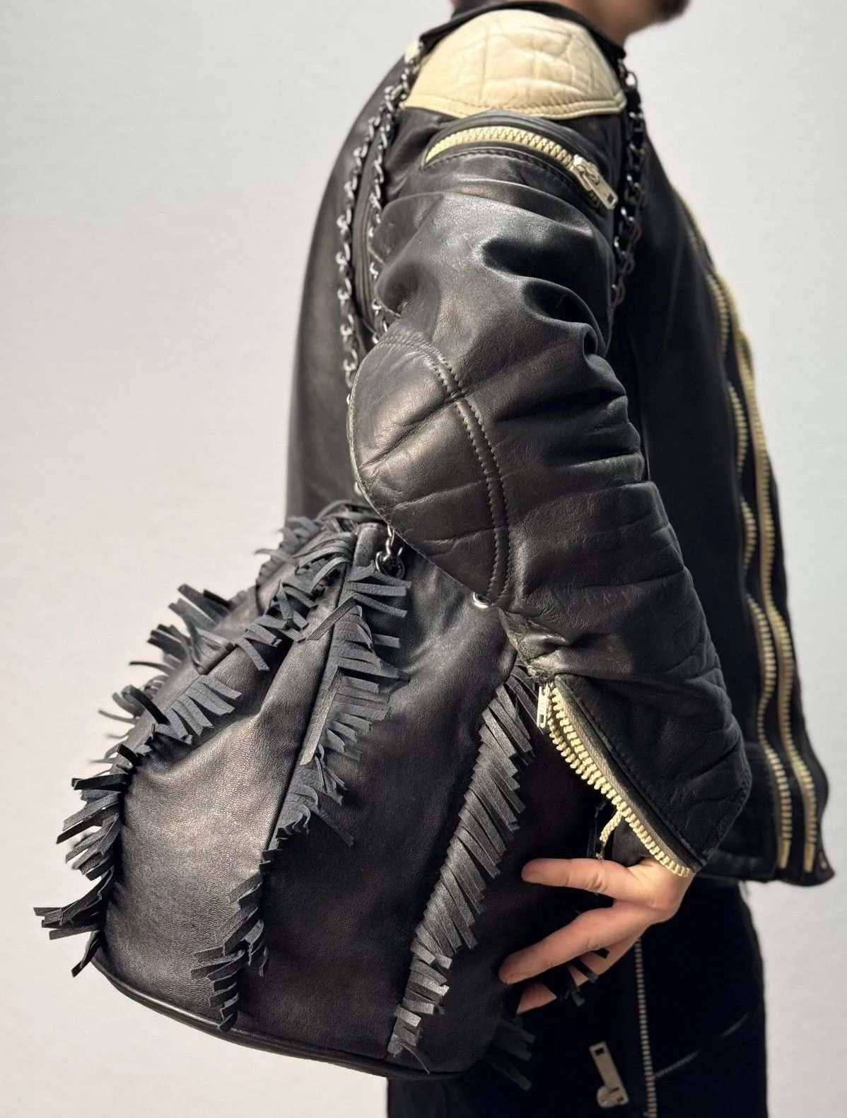 Diesel messenger sling bag canvas leather handmade gothic opium Size ONE SIZE - 4 Thumbnail
