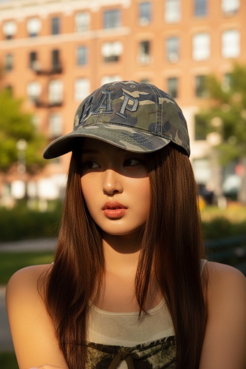 Gap Vintage Y2K GAP Camo Cap 3D Embroidery Elastic Strapback Size ONE SIZE - 1 Thumbnail
