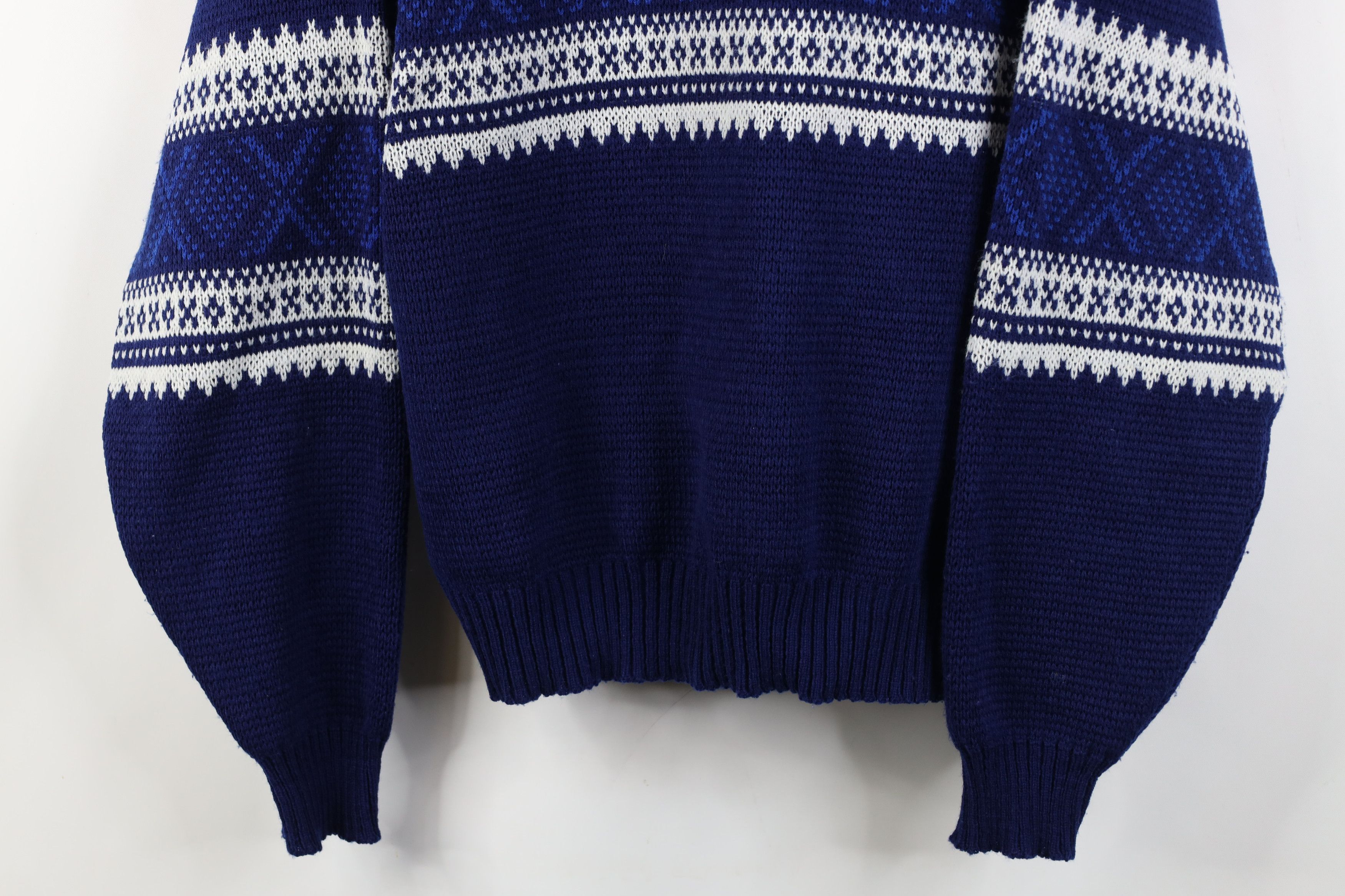 Vintage Vintage 90s Streetwear Collared Pullover Sweater Blue Size US L / EU 52-54 / 3 - 3 Thumbnail