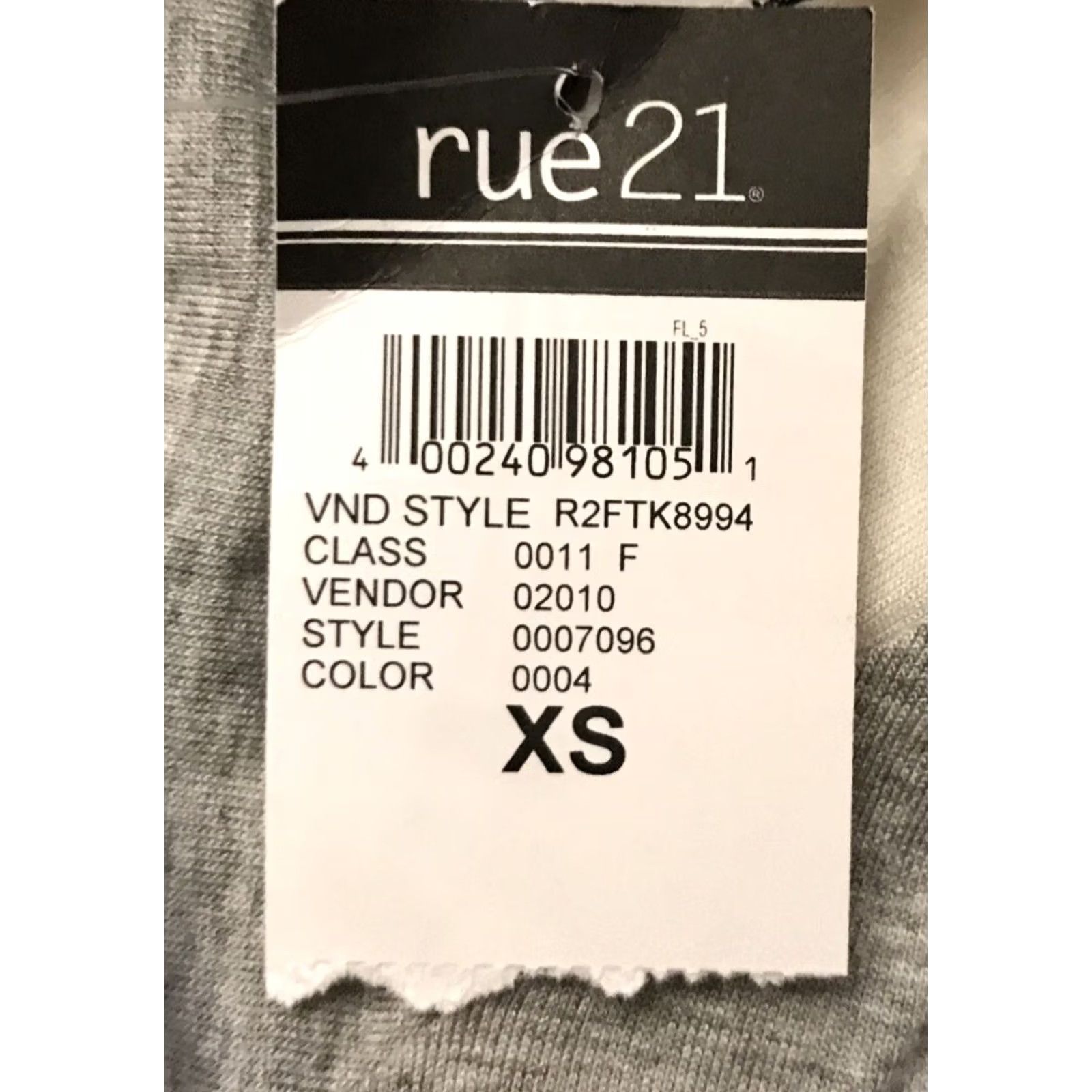 Vintage Love Fire rue 21 Jrs. XS gray lace-up neckline L/S blouse Shirt top NWT 1573 Size XS / US 0-2 / IT 36-38 - 4 Thumbnail