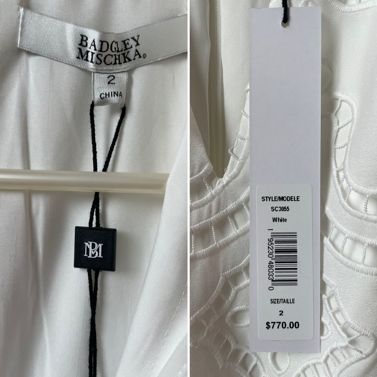 Badgley Mischka Broderie Anglaise Midi Dress Size XS / US 0-2 / IT 36-38 - 11 Thumbnail