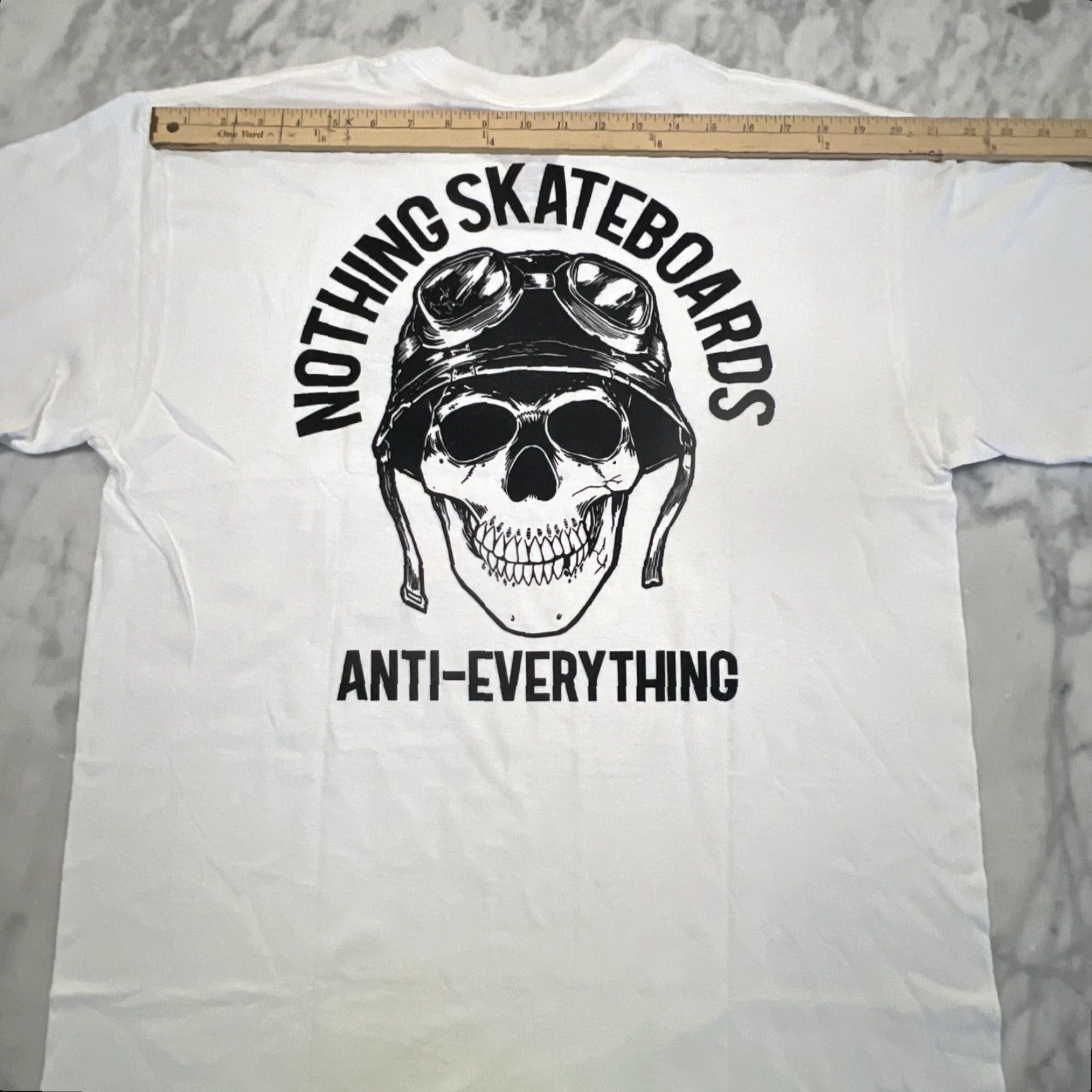 Vintage Nothing Skateboards T Shirt Men’s Large White Skull Anit- Everything Graphic Print Short Sleeve Crew Neck Cotton Mens Regular Size L Size US L / EU 52-54 / 3 - 4 Thumbnail
