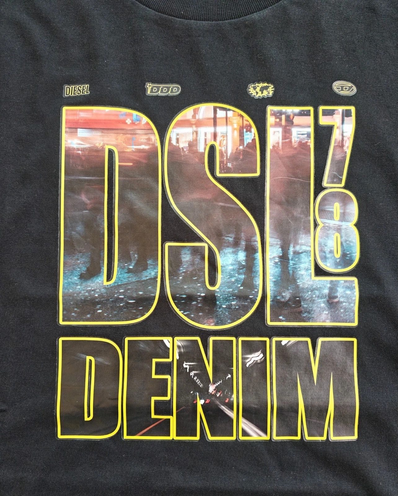 Diesel DIESEL Black T-shirt with DSL 78 Denim print T 4169 Size US S / EU 44-46 / 1 - 3 Thumbnail