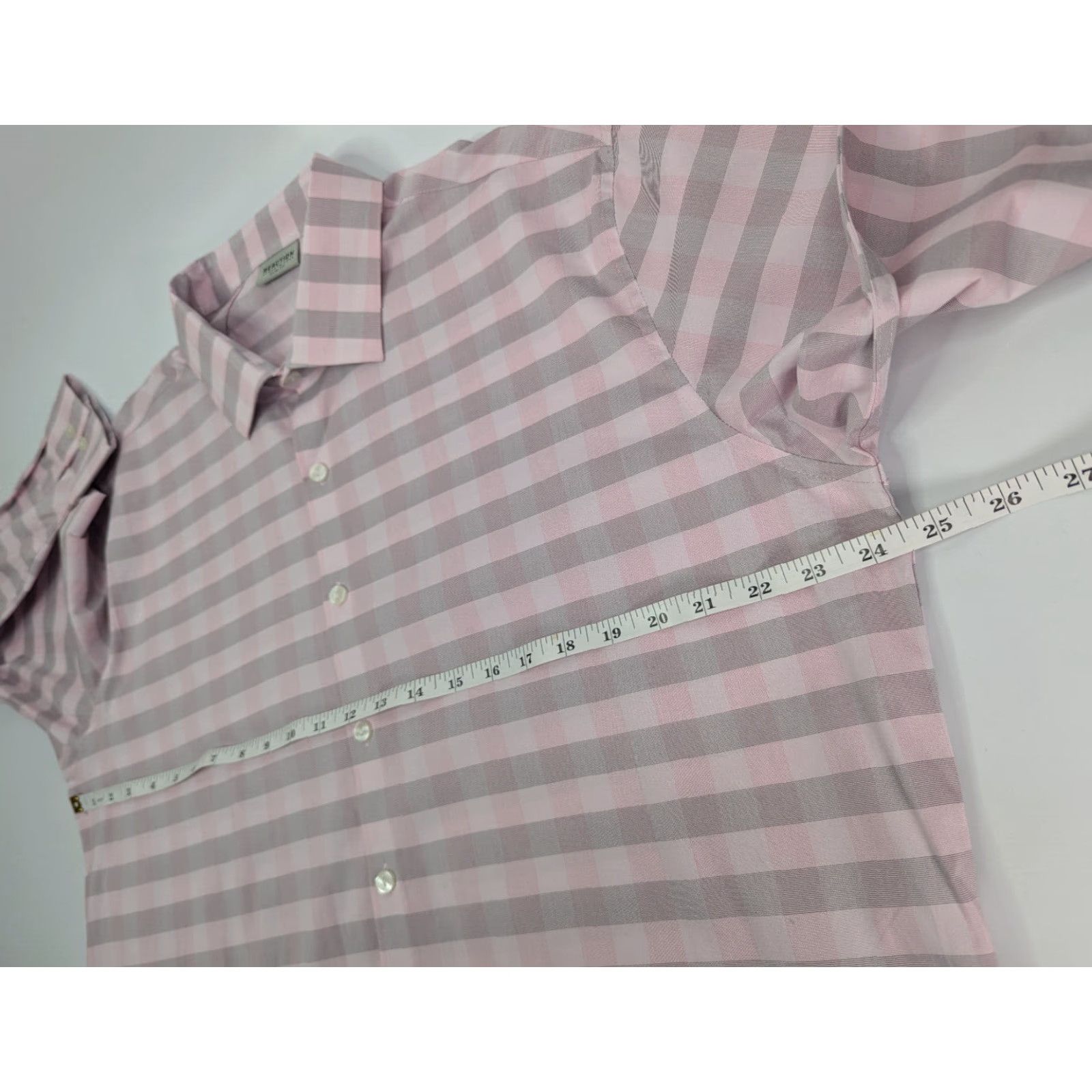 Kenneth Cole Kenneth Cole Reaction Slim Fit Mens Long Sleeve Button Plaid Shirt XL Pink Size US XL / EU 56 / 4 - 5 Thumbnail