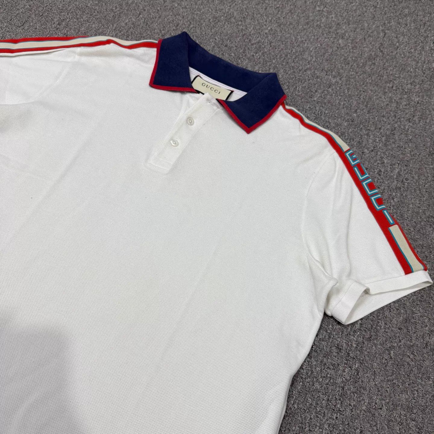 Gucci Gucci White Shoulder Logo Short Polo XXXL 99 New Size US XXL / EU 58 / 5 - 3 Thumbnail